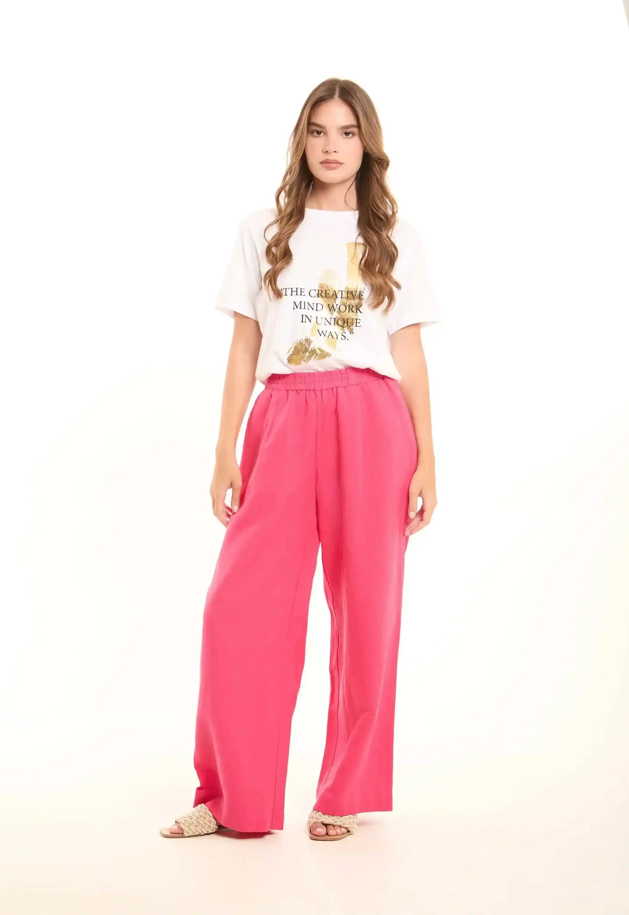 Relaxed Wide-Leg Linen Pants - Image 9