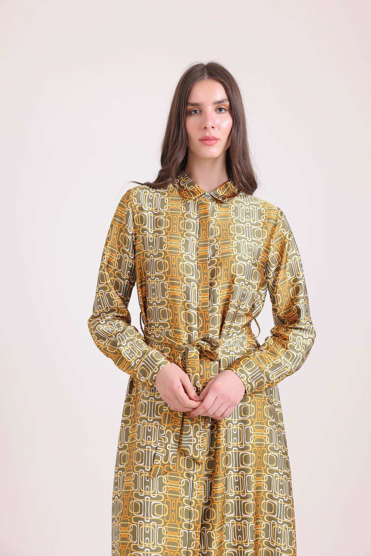 Patterned Long Sleeves Summer Maxi Dress - Image 3