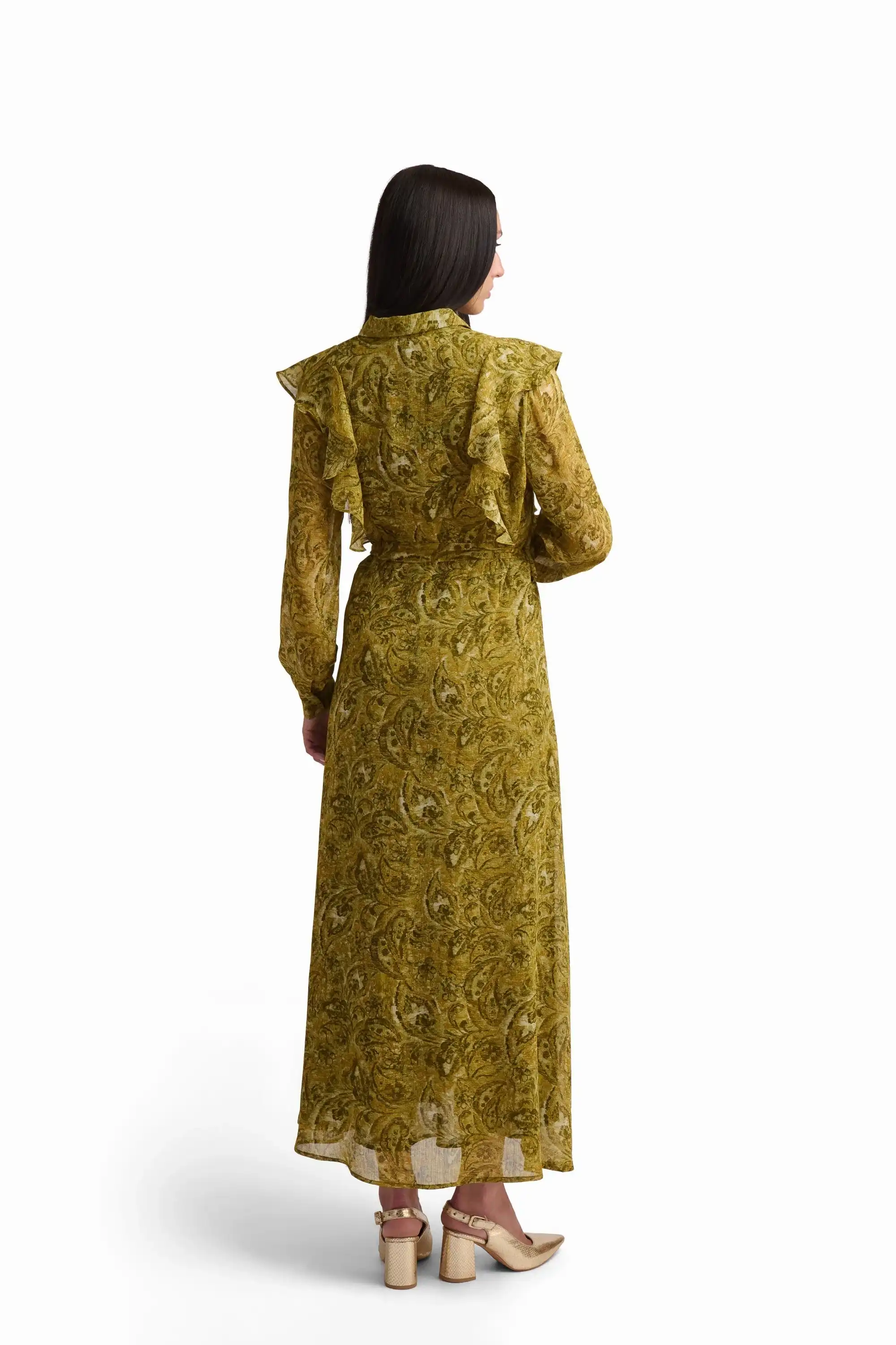 Printed Belted Maxi Dress - Image 4
