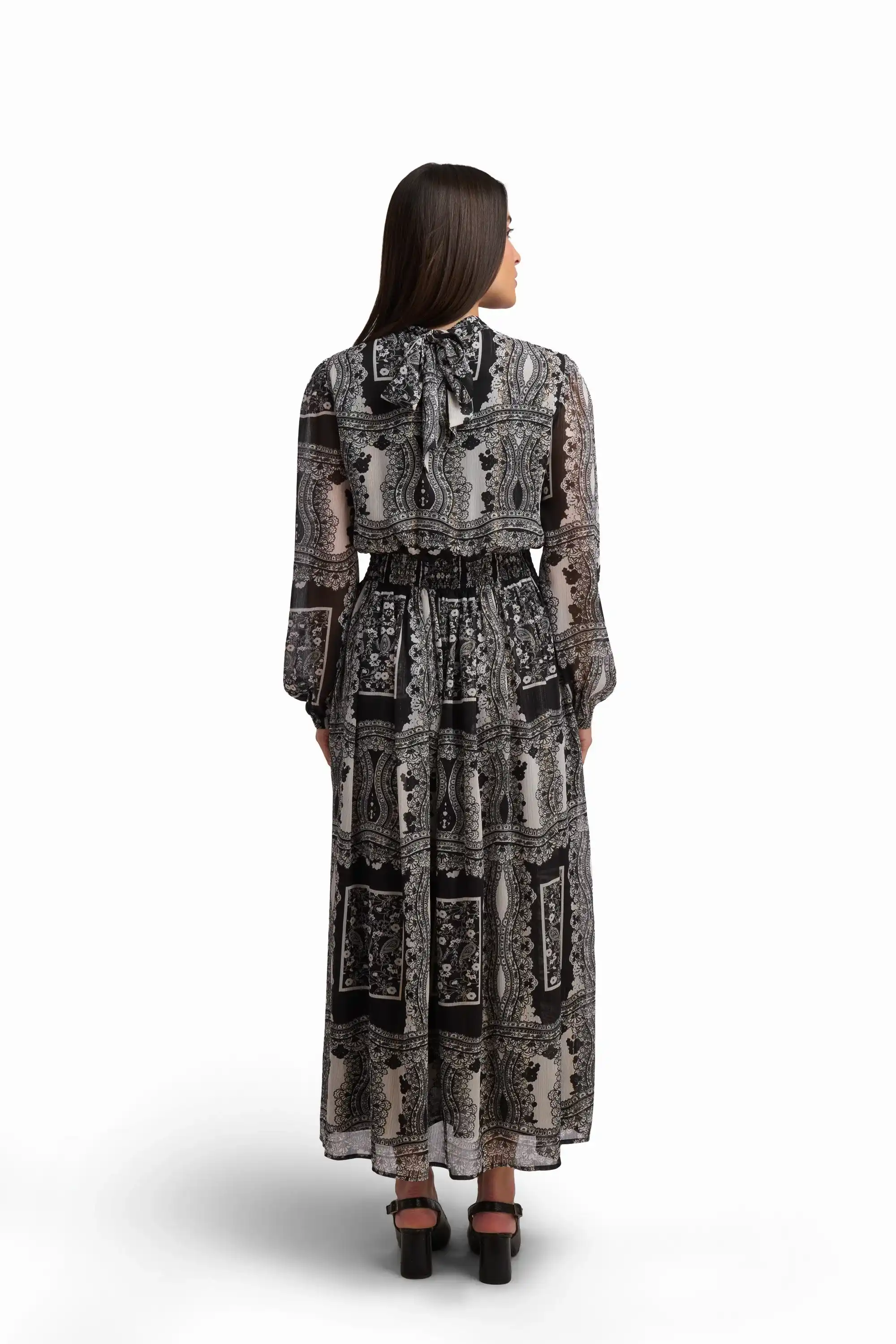 Midnight Patchwork Paisley Maxi Dress - Image 3