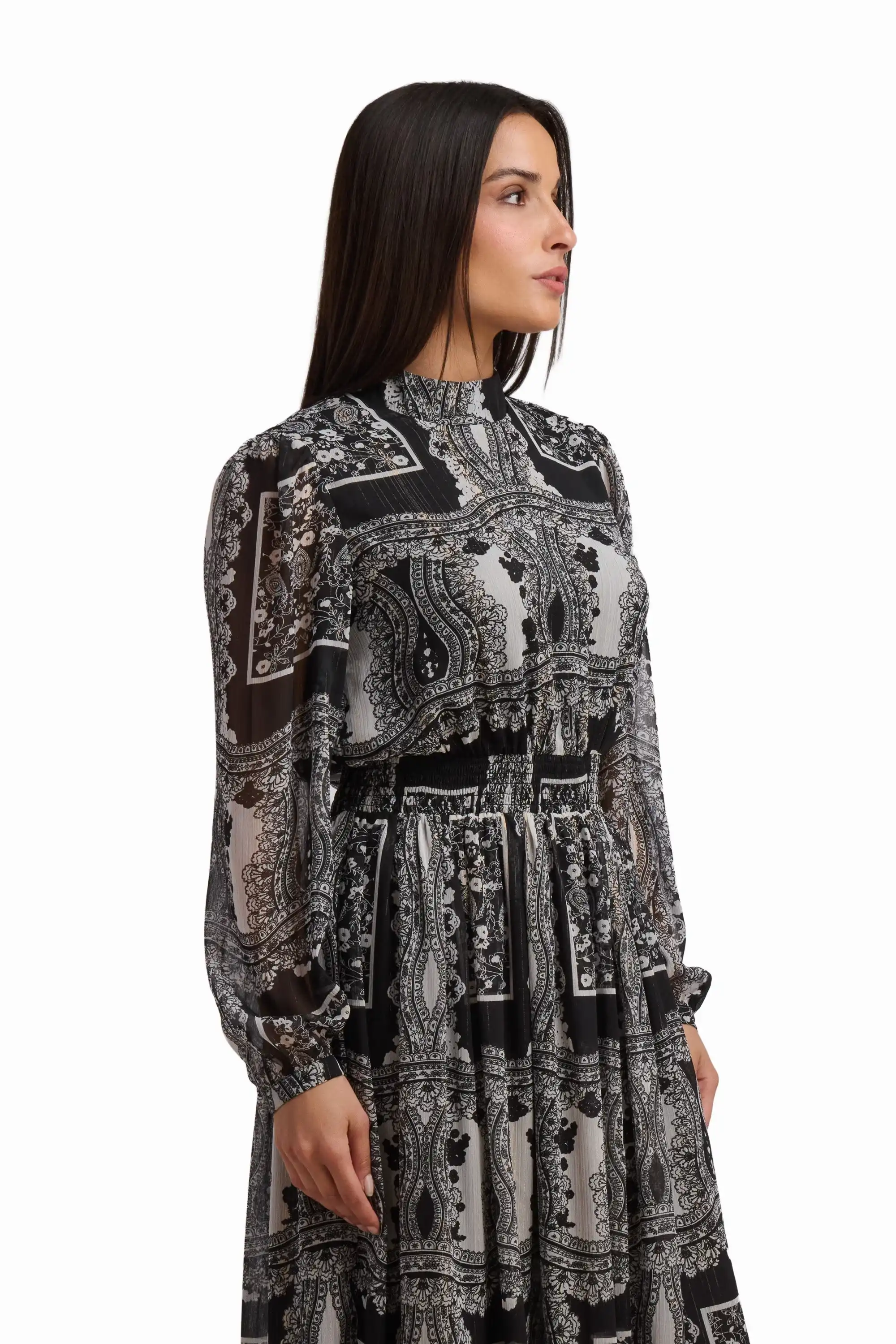 Midnight Patchwork Paisley Maxi Dress - Image 4