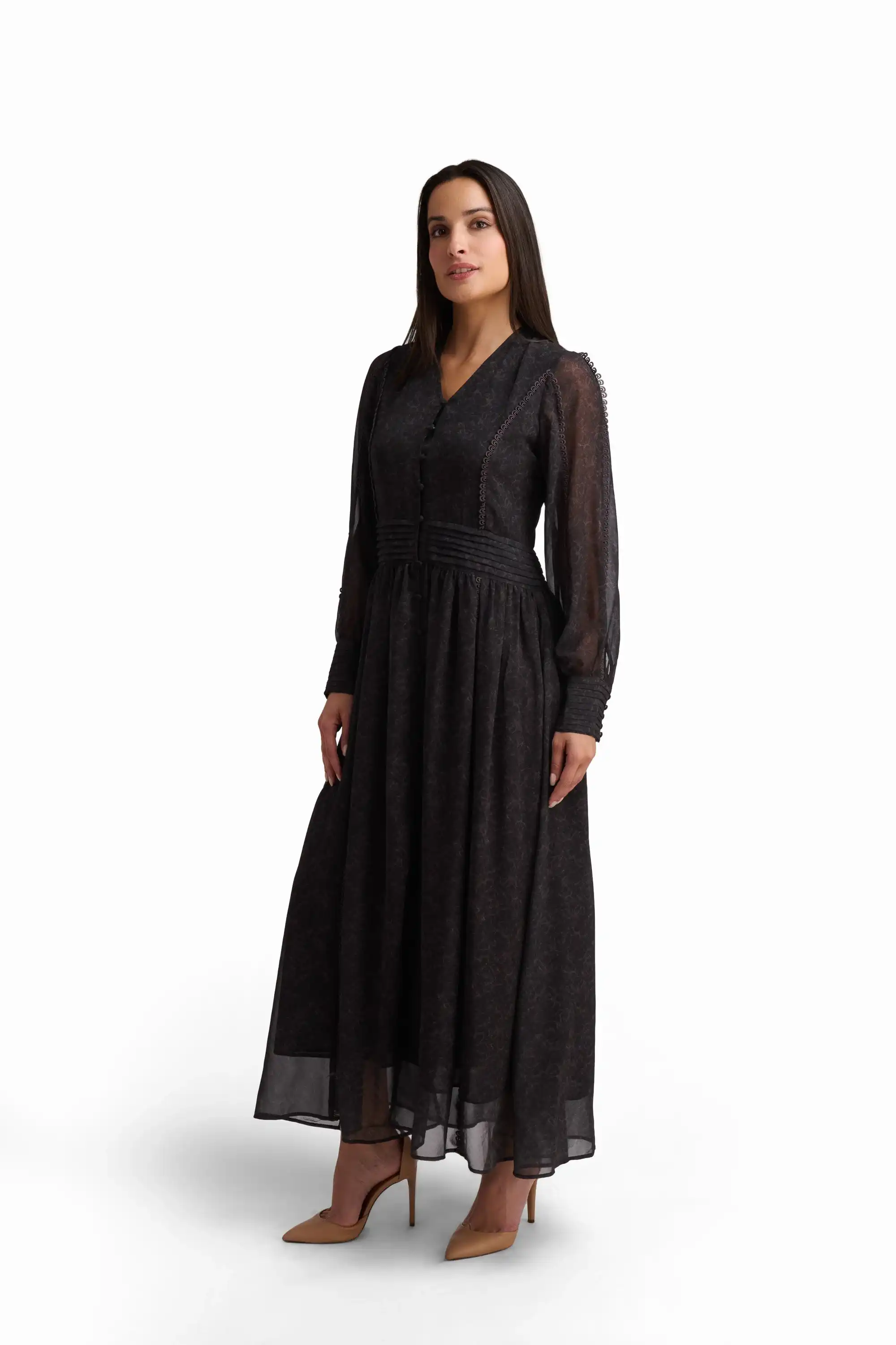 Noir Whisper Maxi Dress - Image 3
