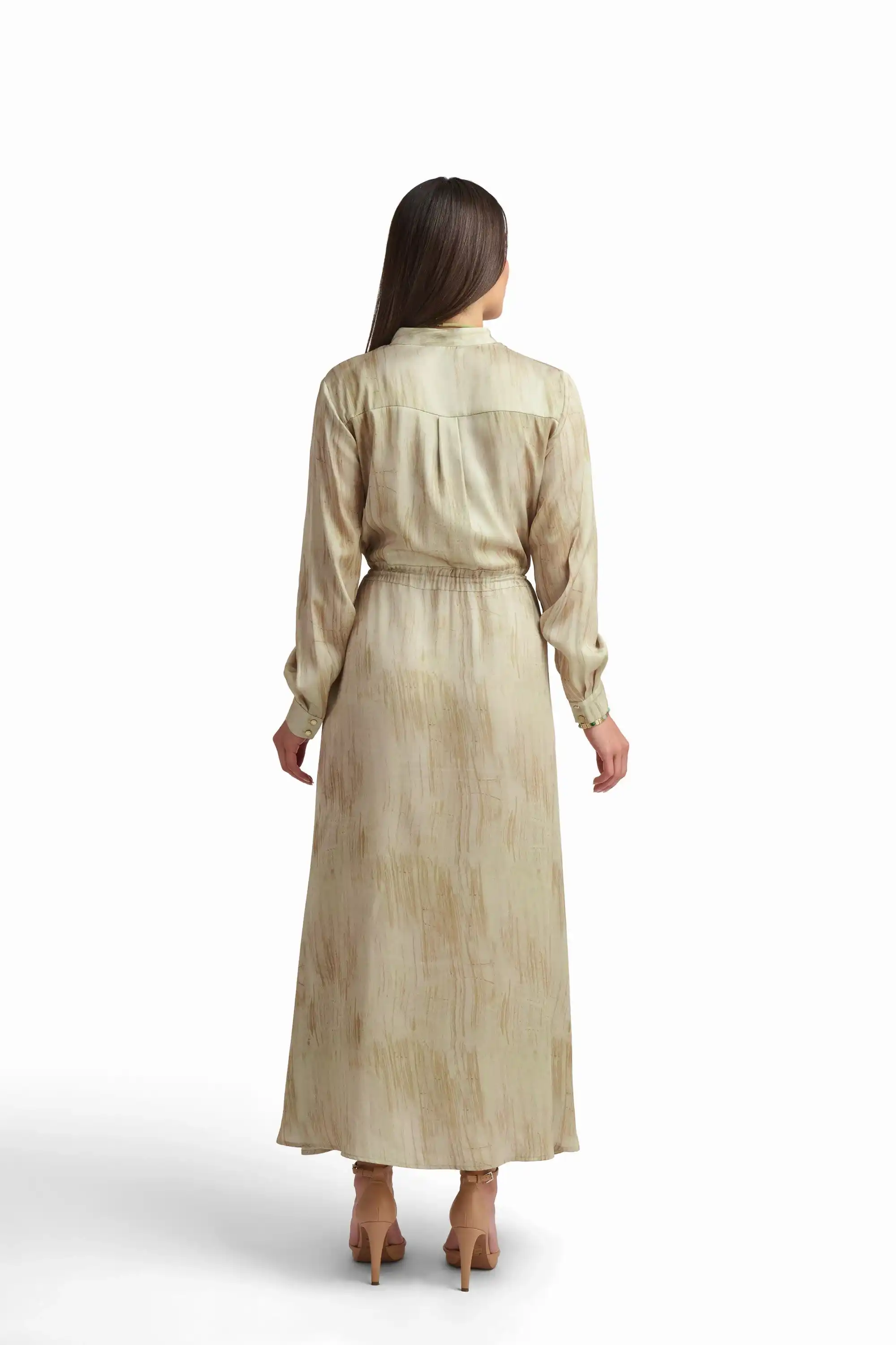 Elegant Drawstring-Waist Maxi Dress - Image 3