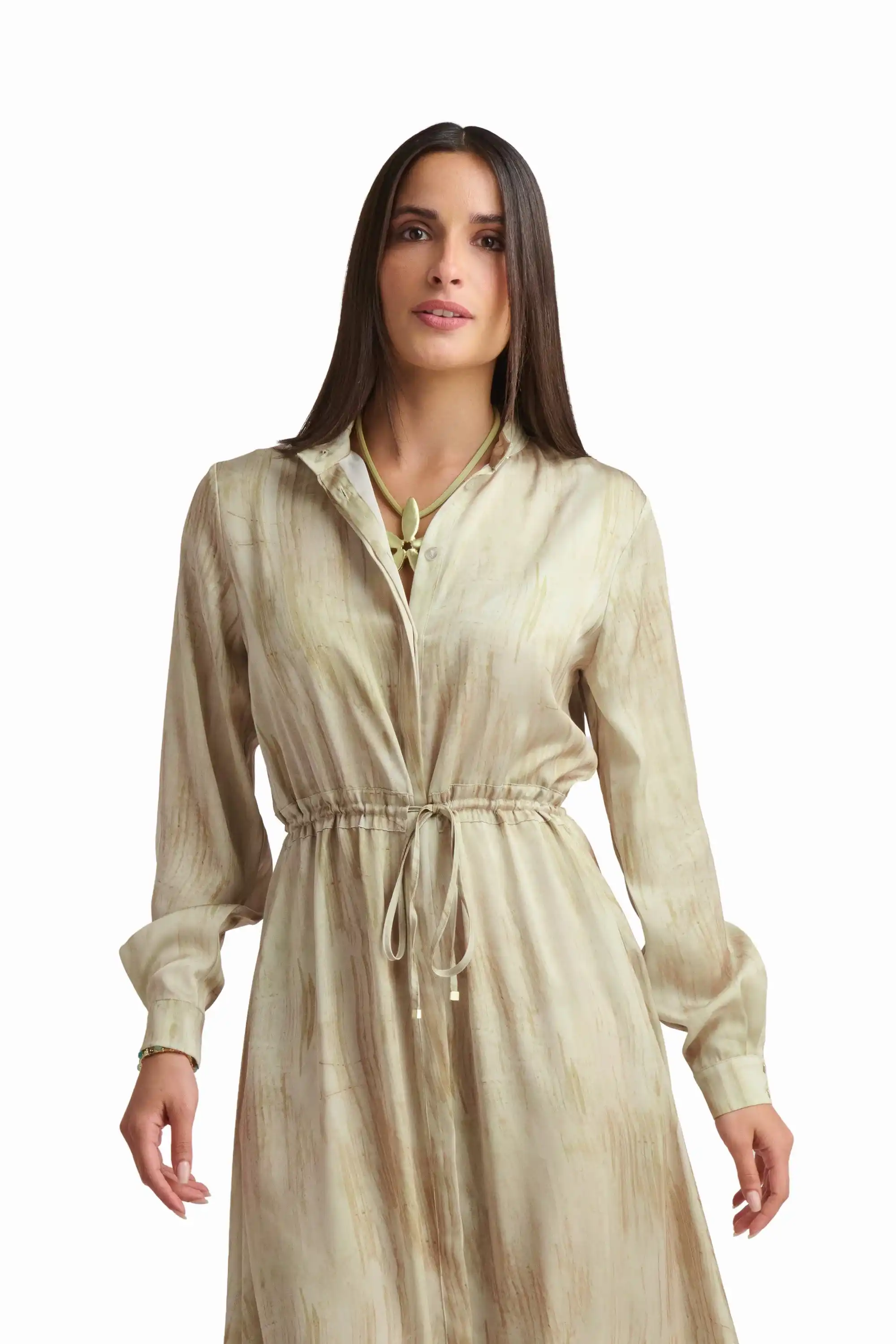 Elegant Drawstring-Waist Maxi Dress - Image 4