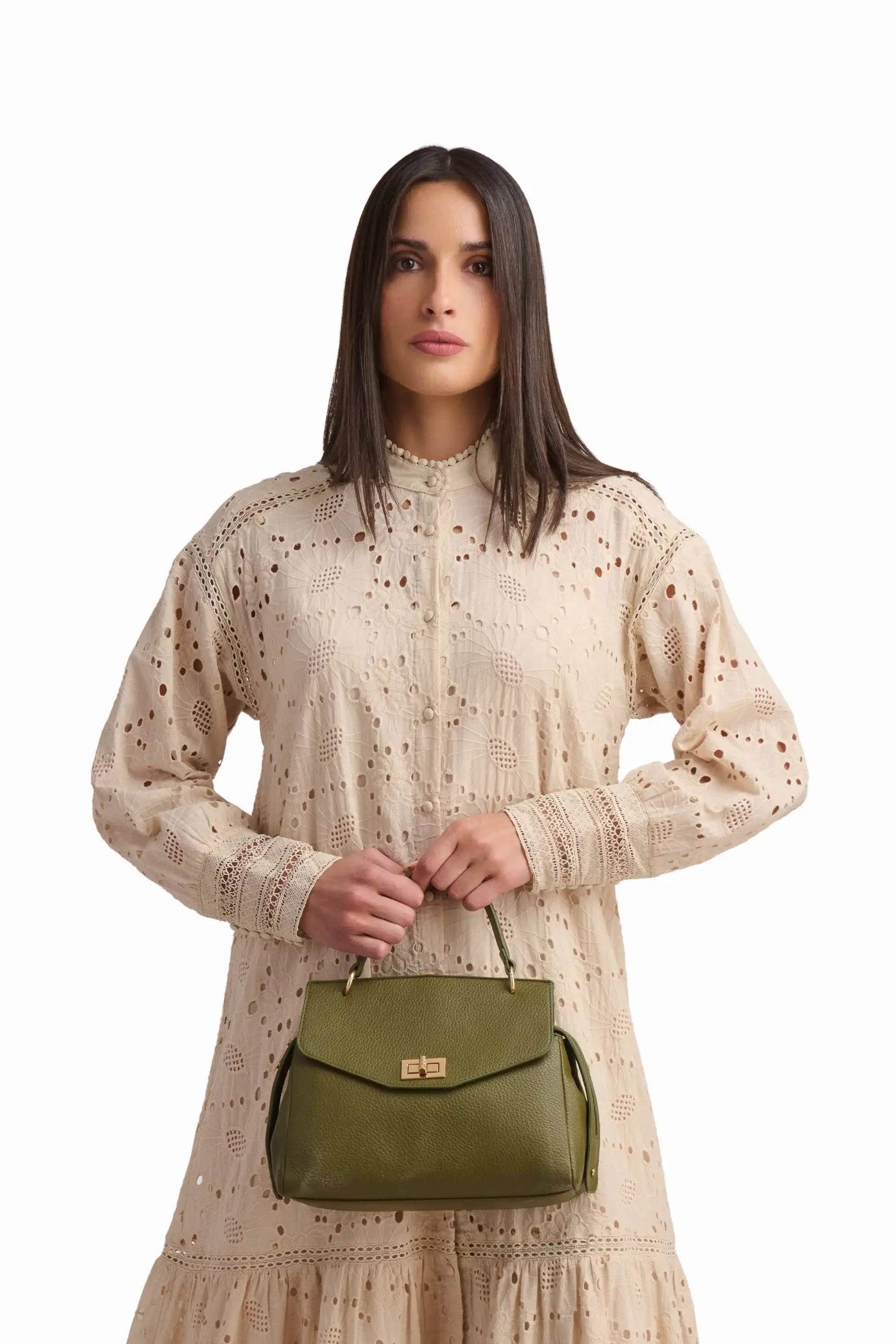 Beige Cutwork Maxi Dress - Image 3