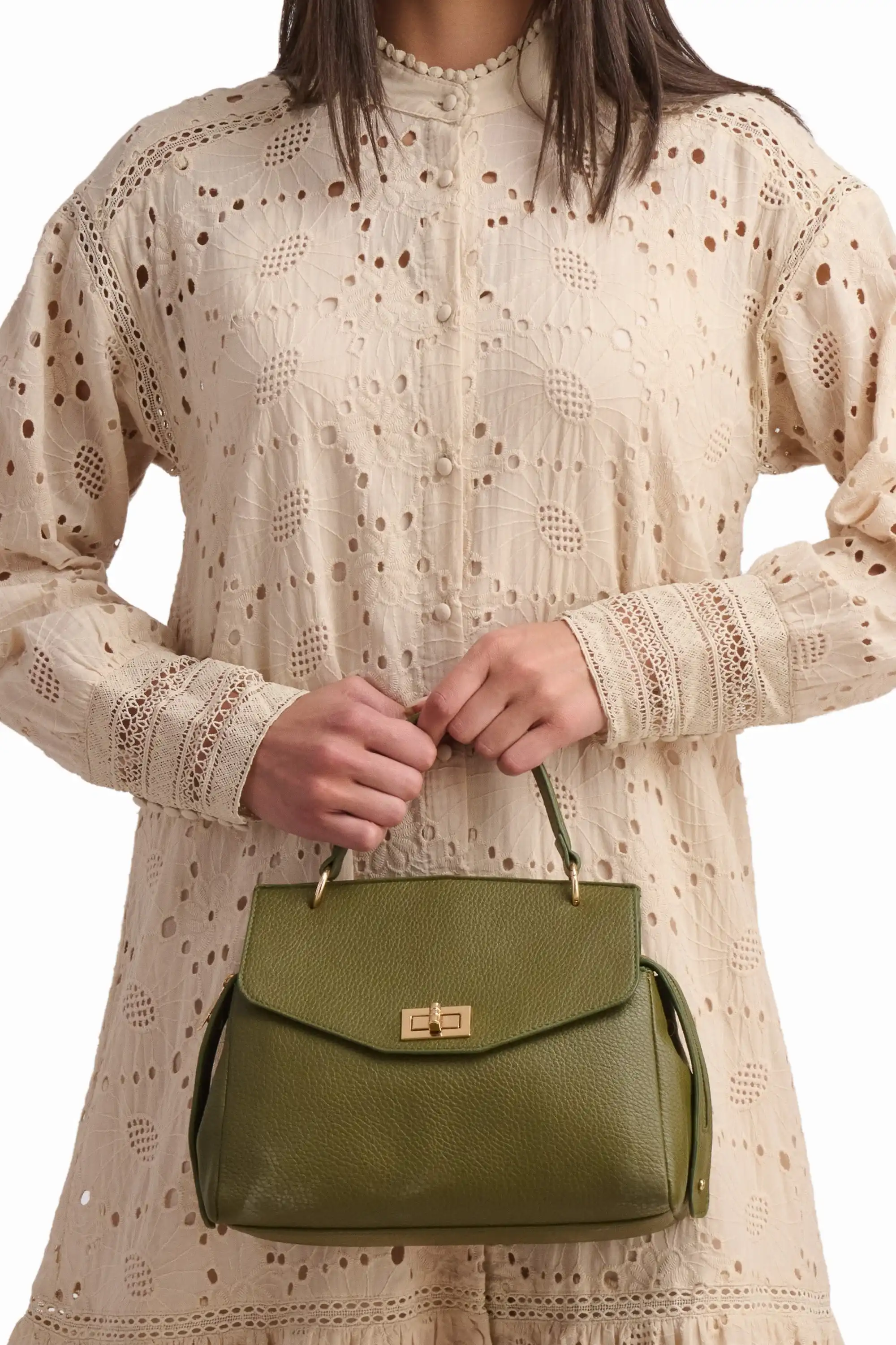 Beige Cutwork Maxi Dress - Image 4