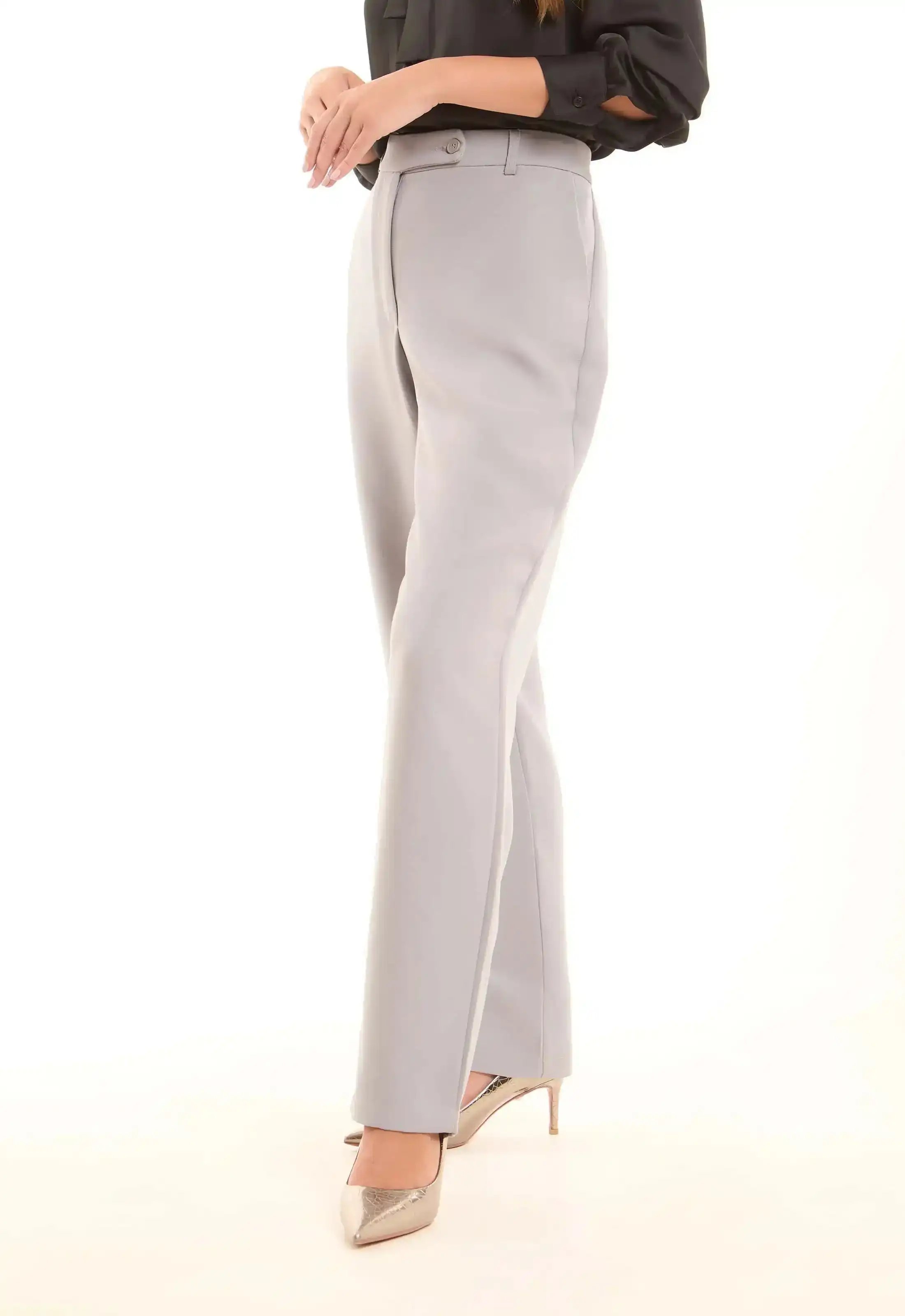 Tailored High-Waist Polyester Pants - Image 11