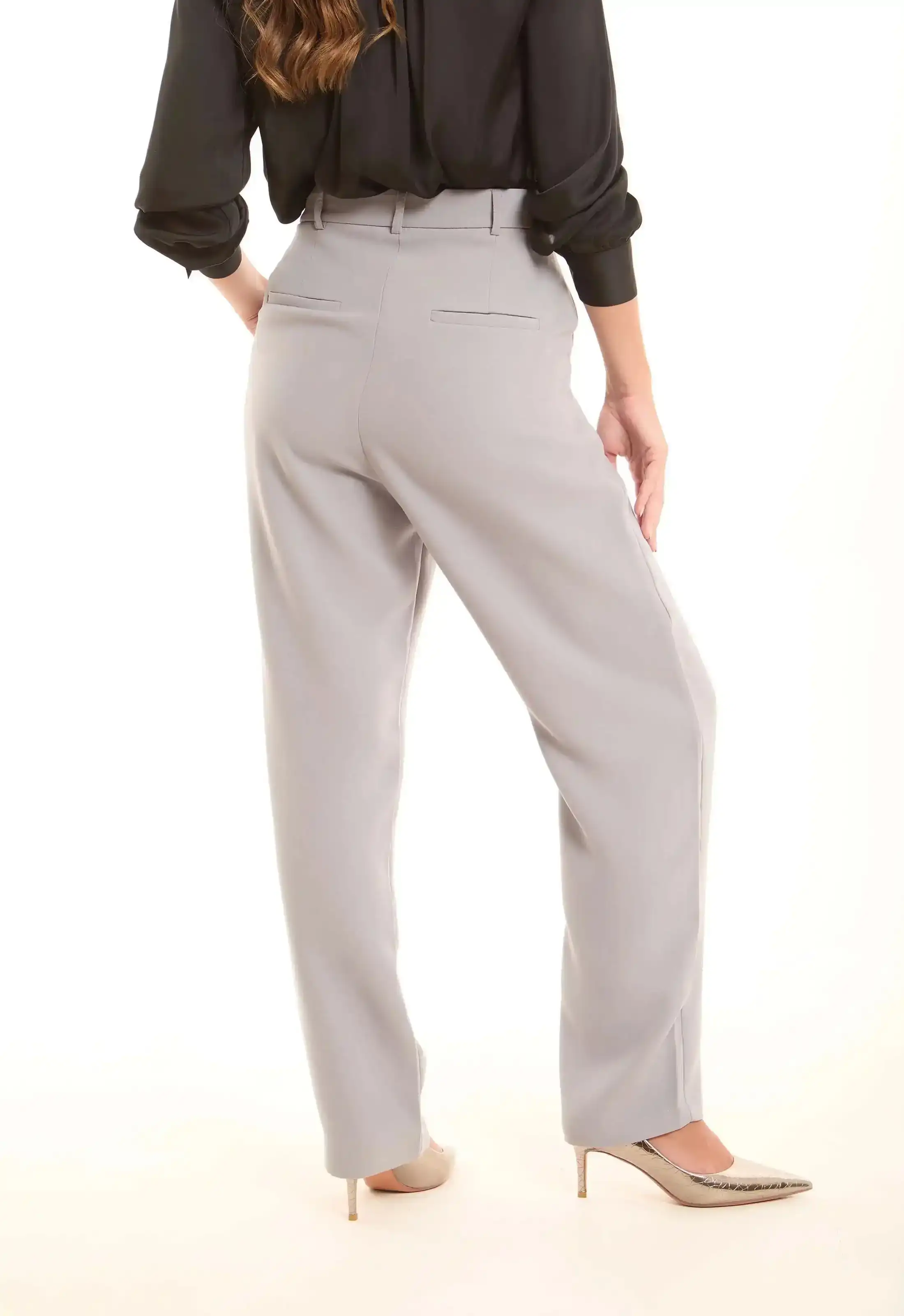 Tailored High-Waist Polyester Pants - Image 12