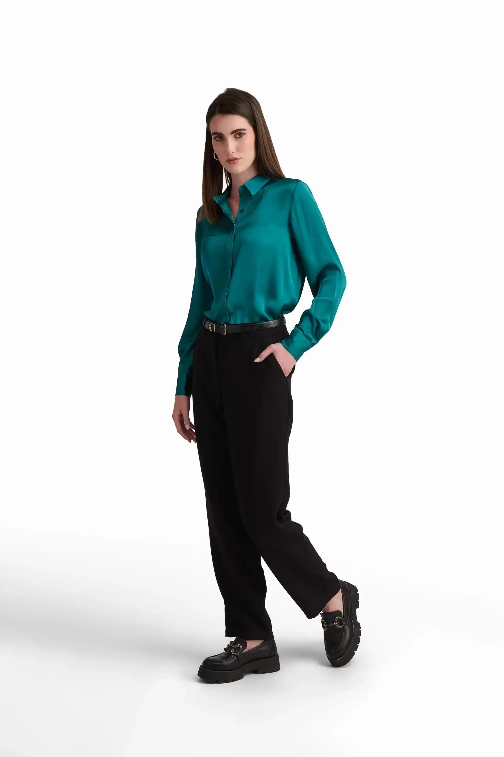 Tailored High-Waist Polyester Pants - Image 13