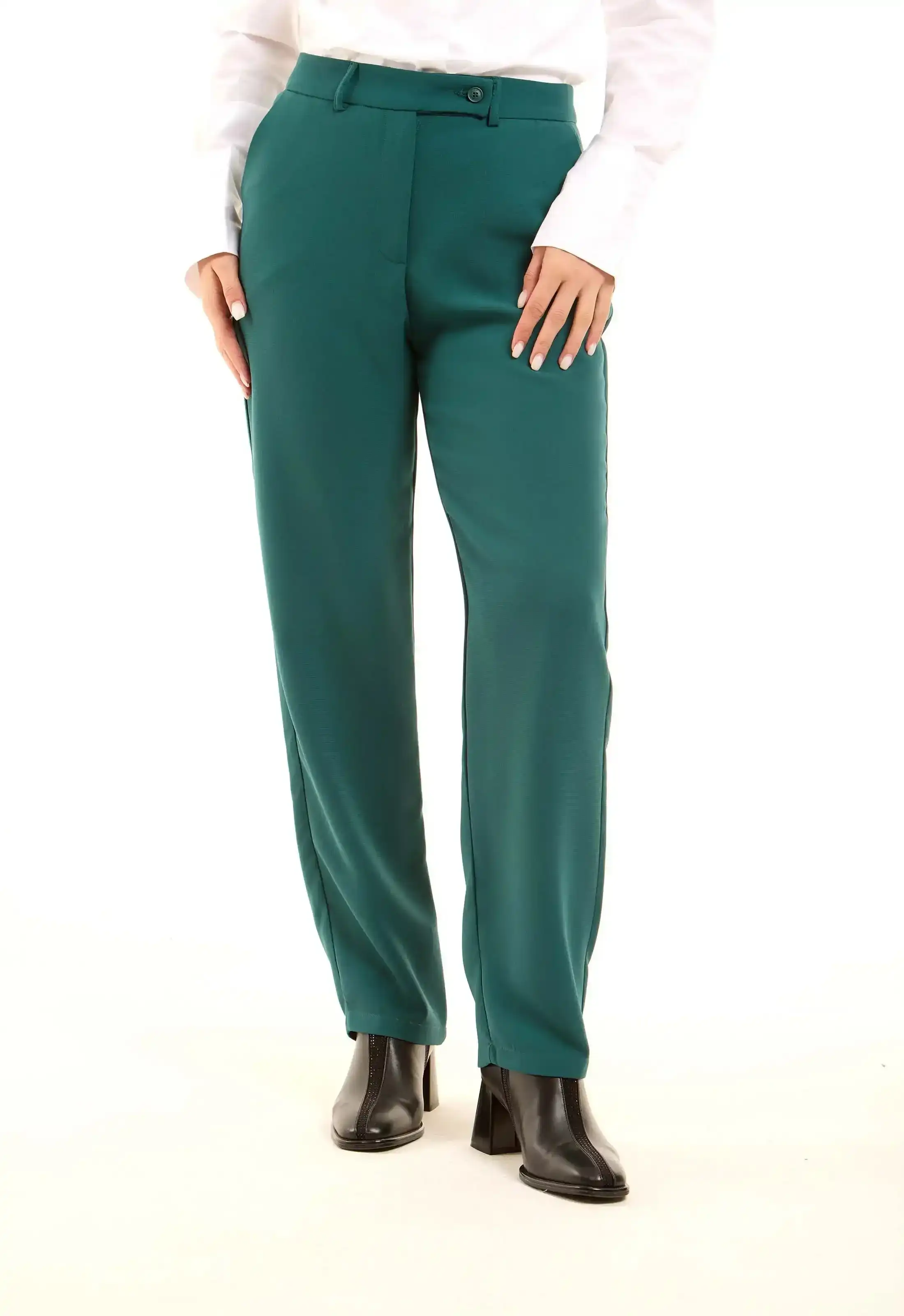 Tailored High-Waist Polyester Pants - Image 2
