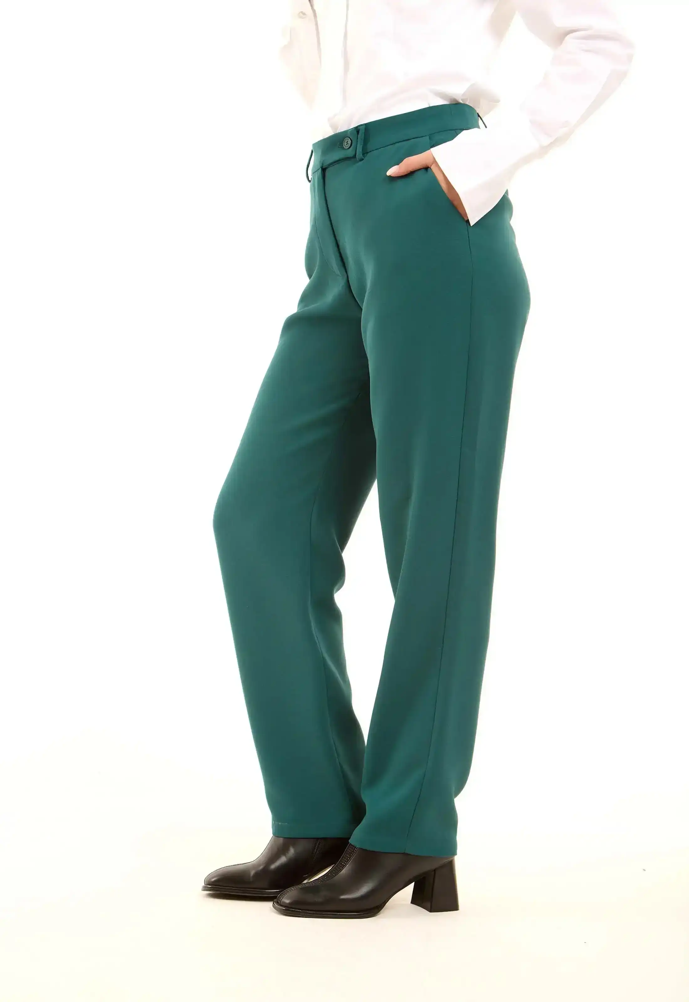 Tailored High-Waist Polyester Pants - Image 3
