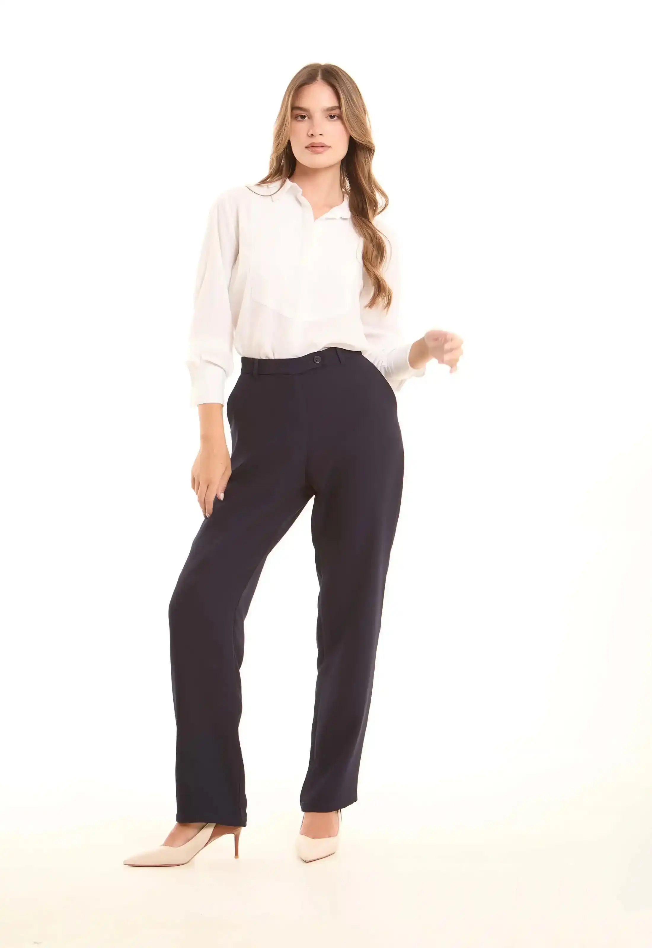 Tailored High-Waist Polyester Pants - Image 5