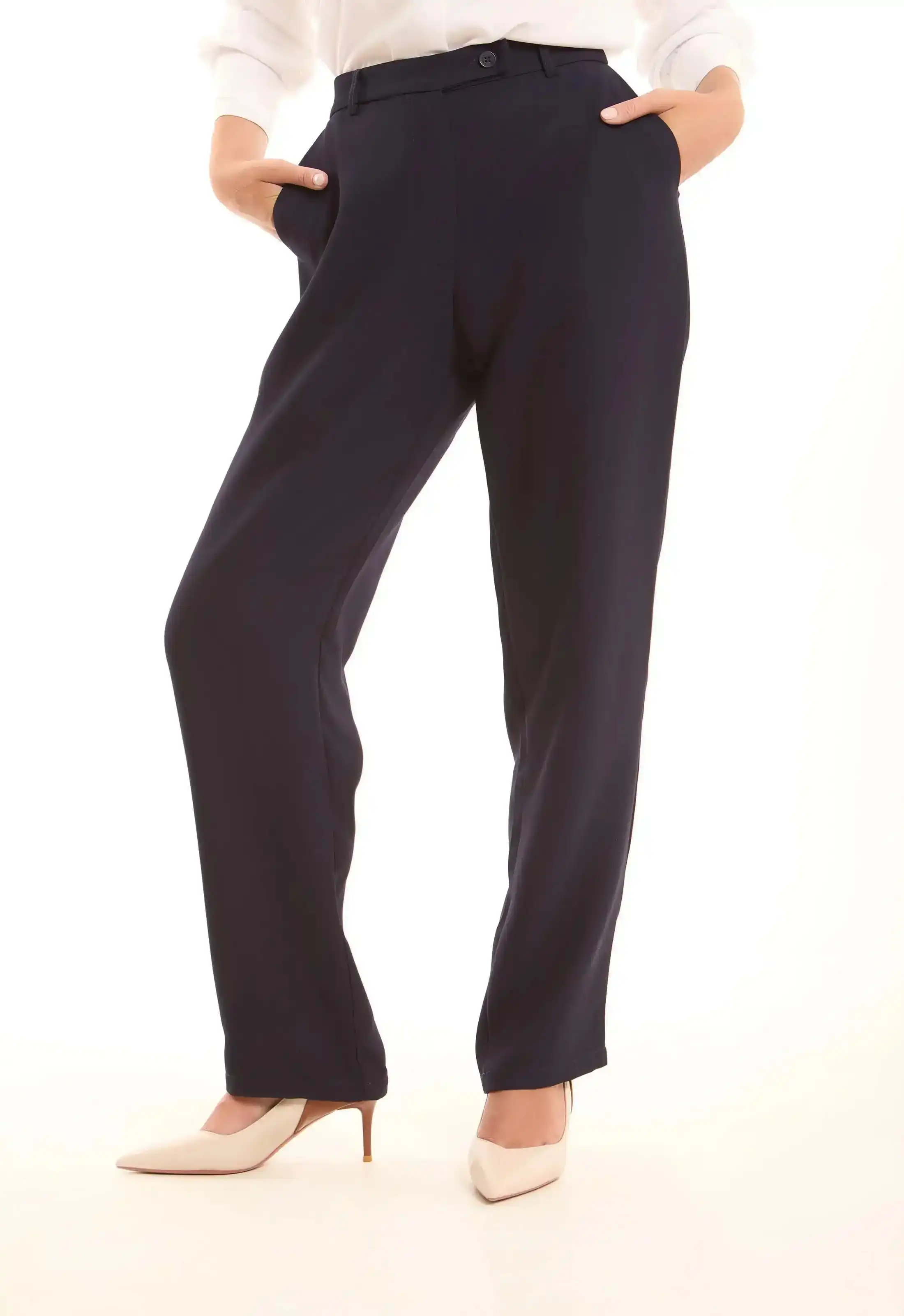 Tailored High-Waist Polyester Pants - Image 6