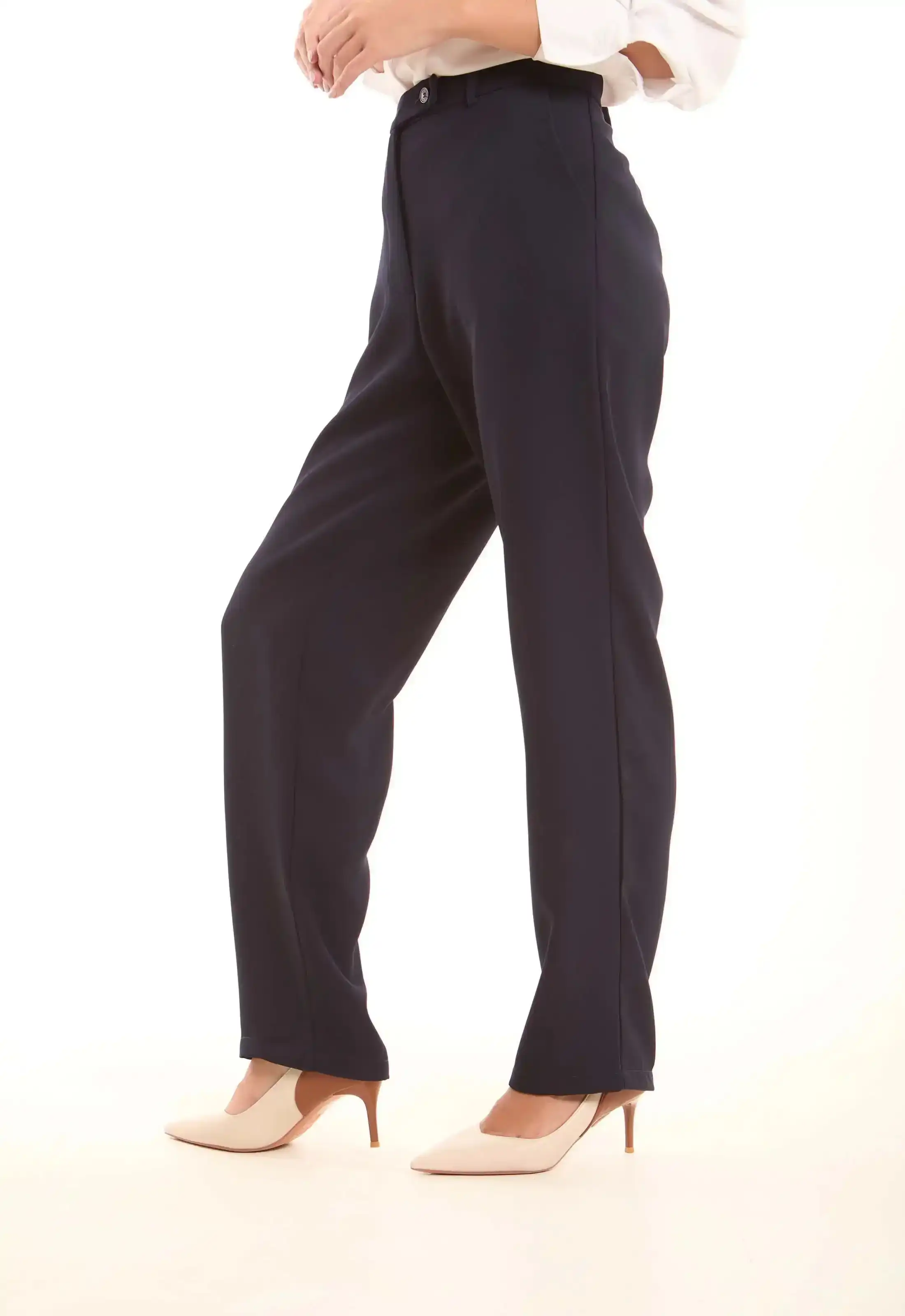 Tailored High-Waist Polyester Pants - Image 7