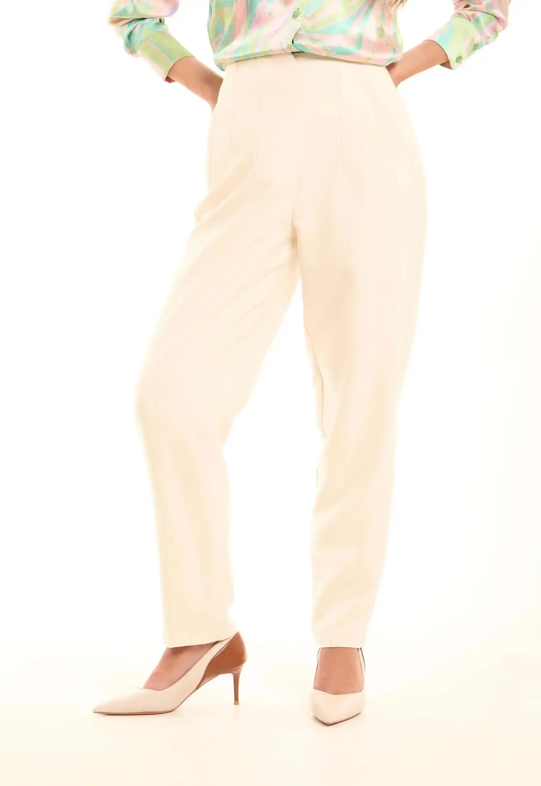 Cream Straight-Leg Pants - Image 2