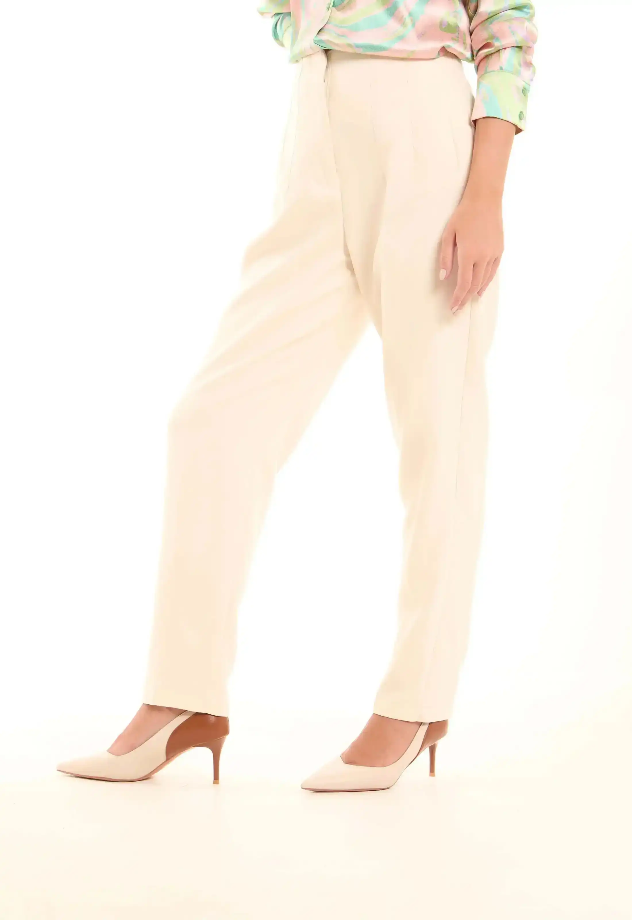 Cream Straight-Leg Pants - Image 3