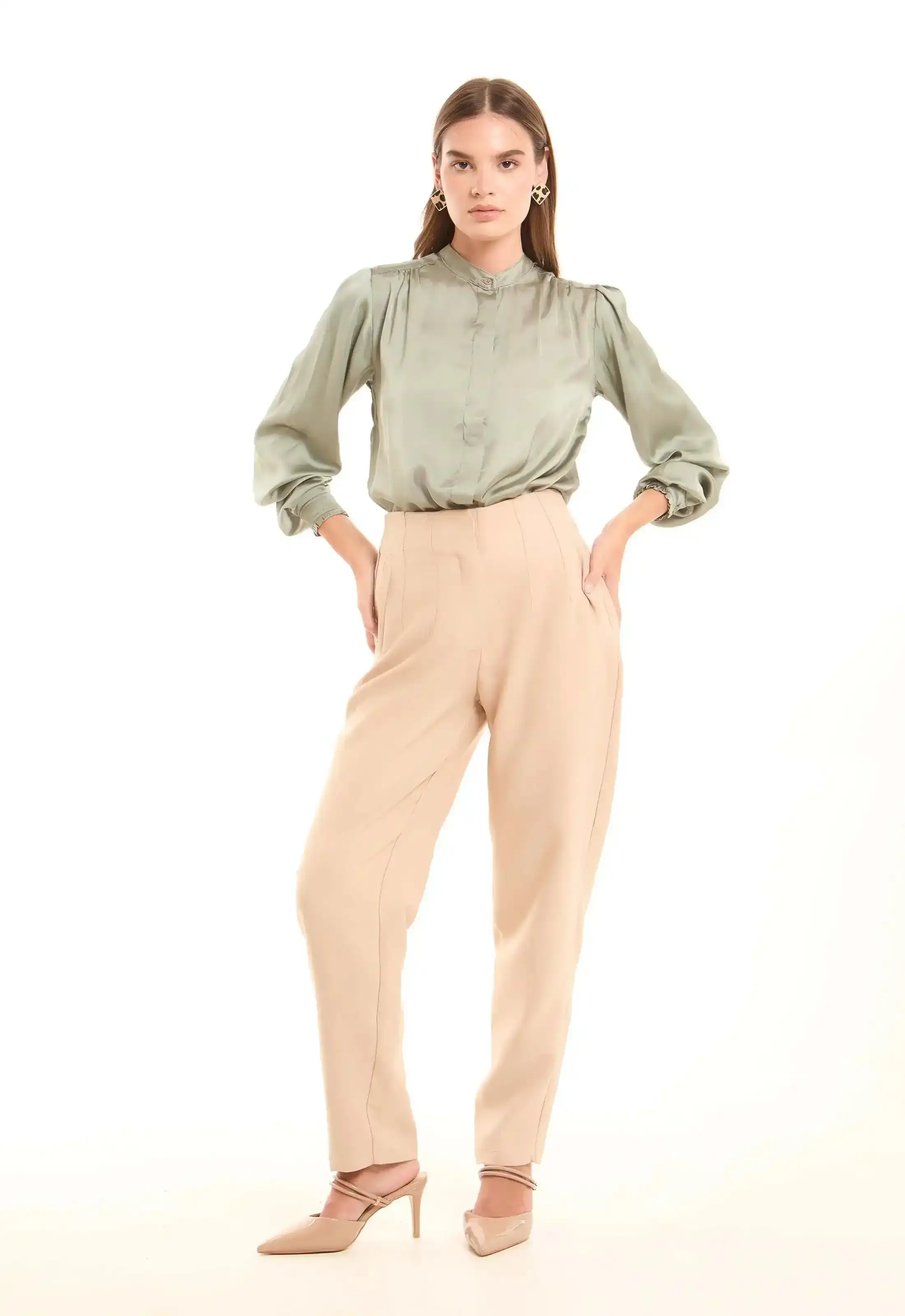 Beige Tailored Pants