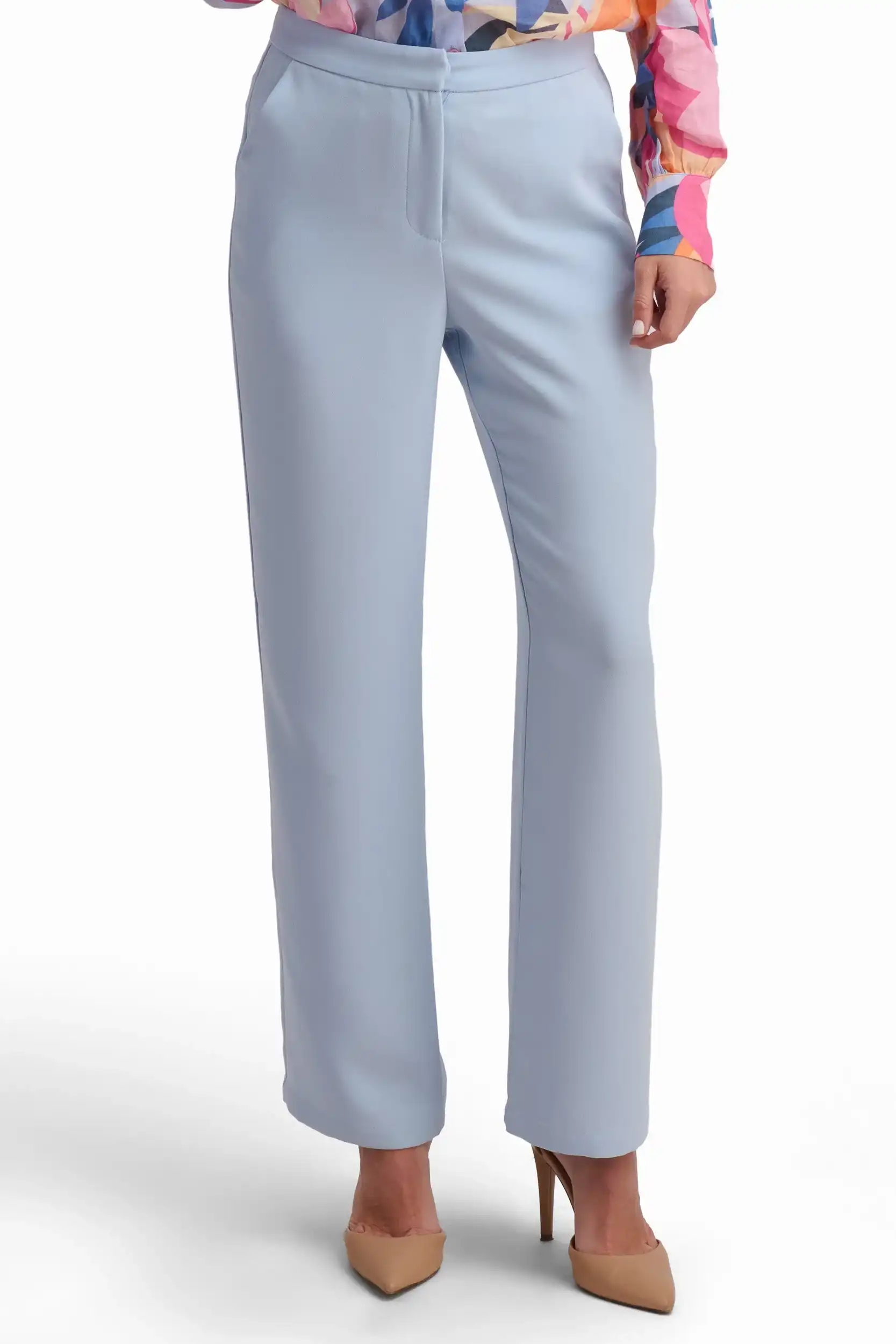 Light Blue Straight-Leg Pants - Image 3