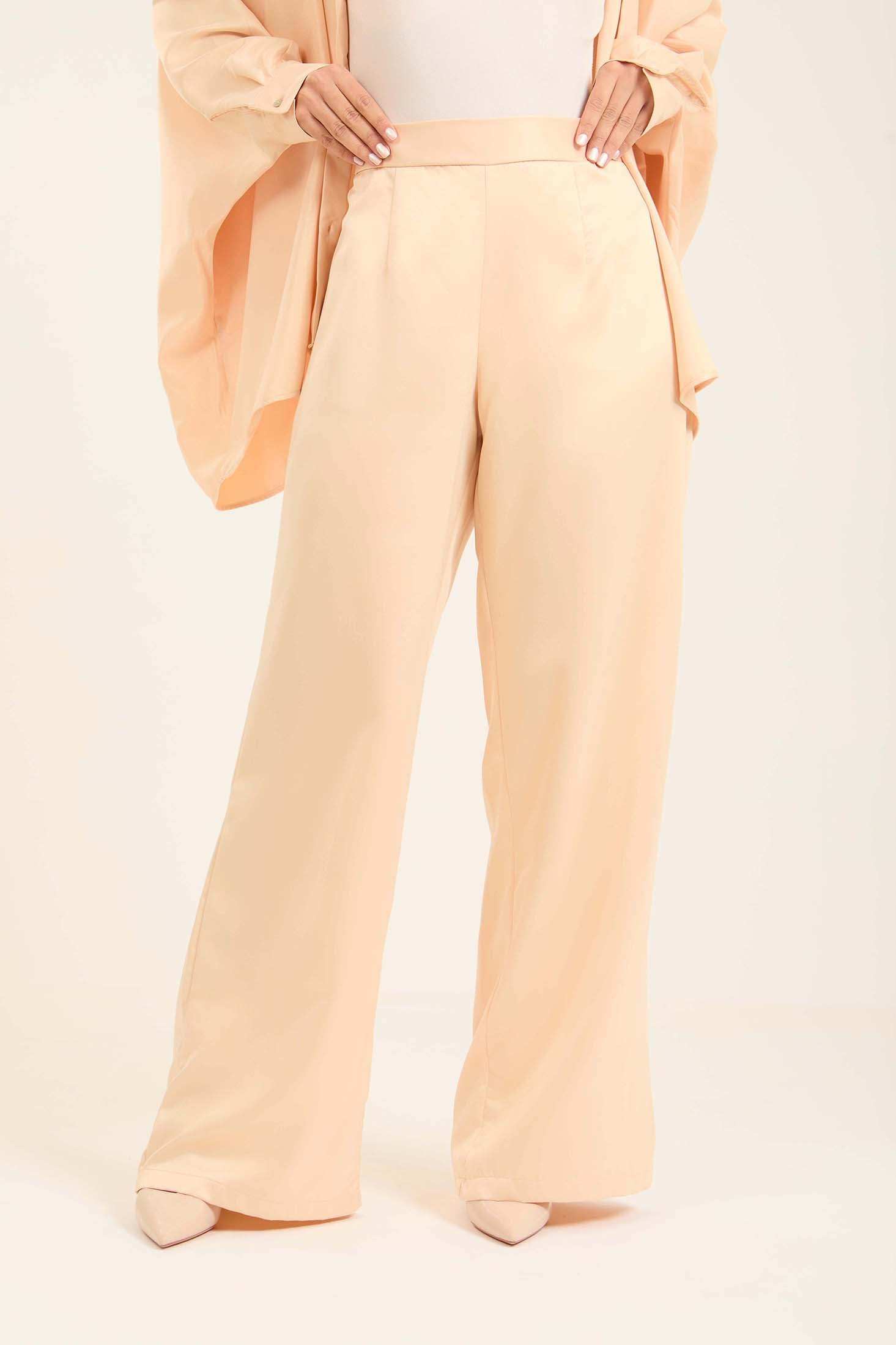 Flowing Satin Pants with Soft Silhouette - Image 3