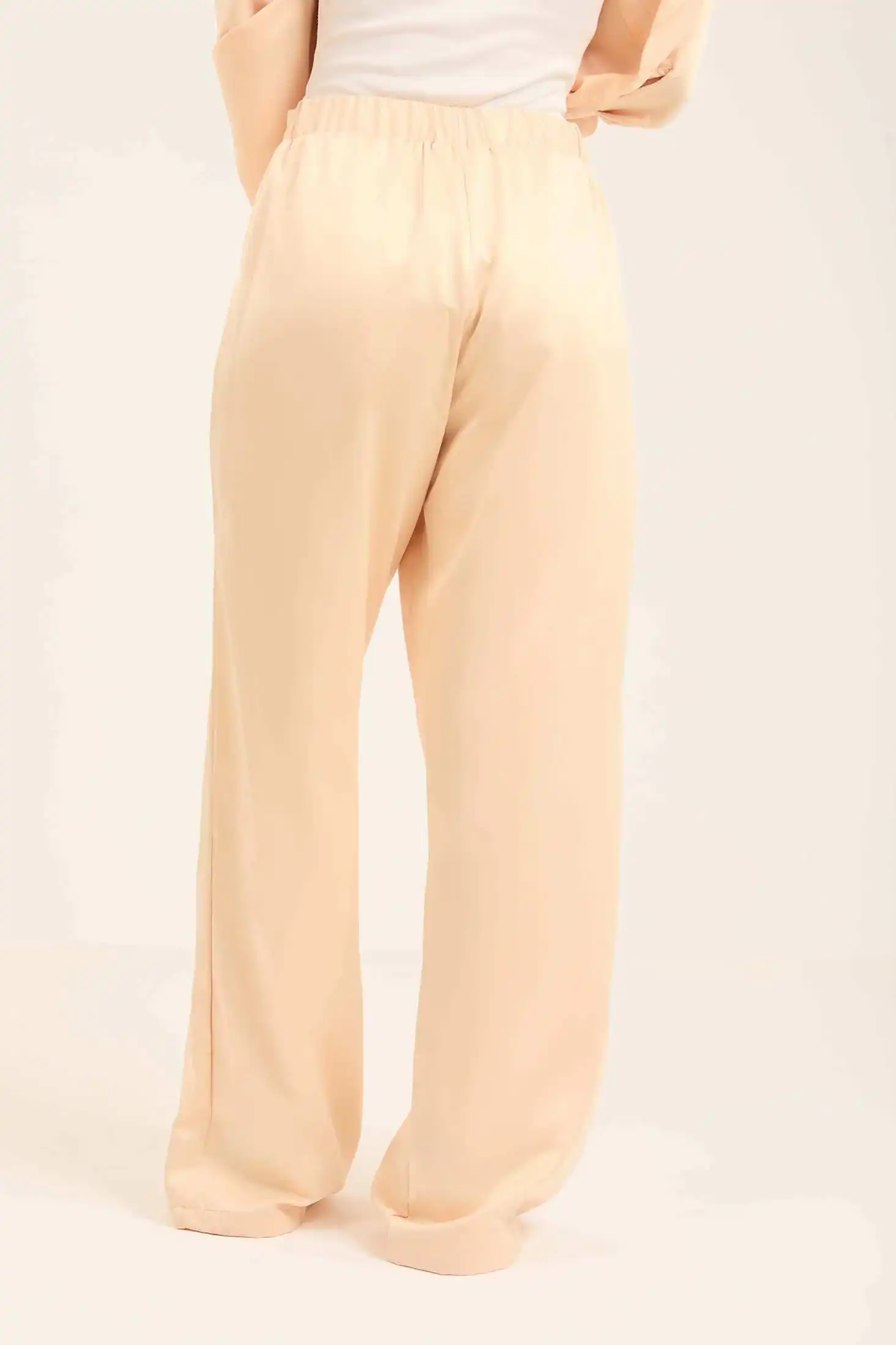 Flowing Satin Pants with Soft Silhouette - Image 4