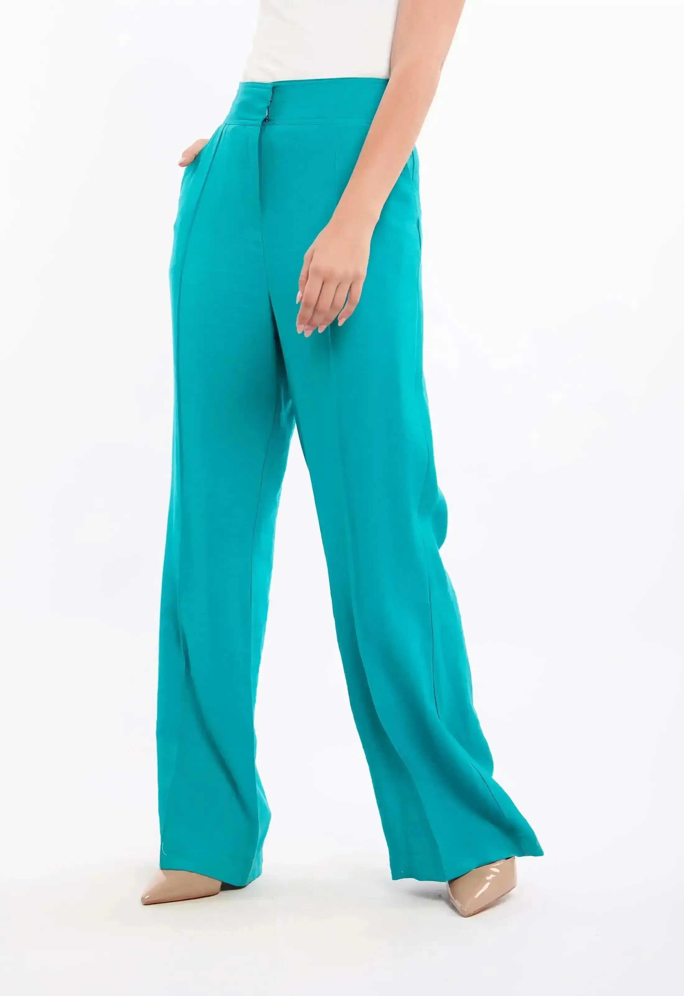Rayon-Tencel Wide-Leg Pants - Image 4