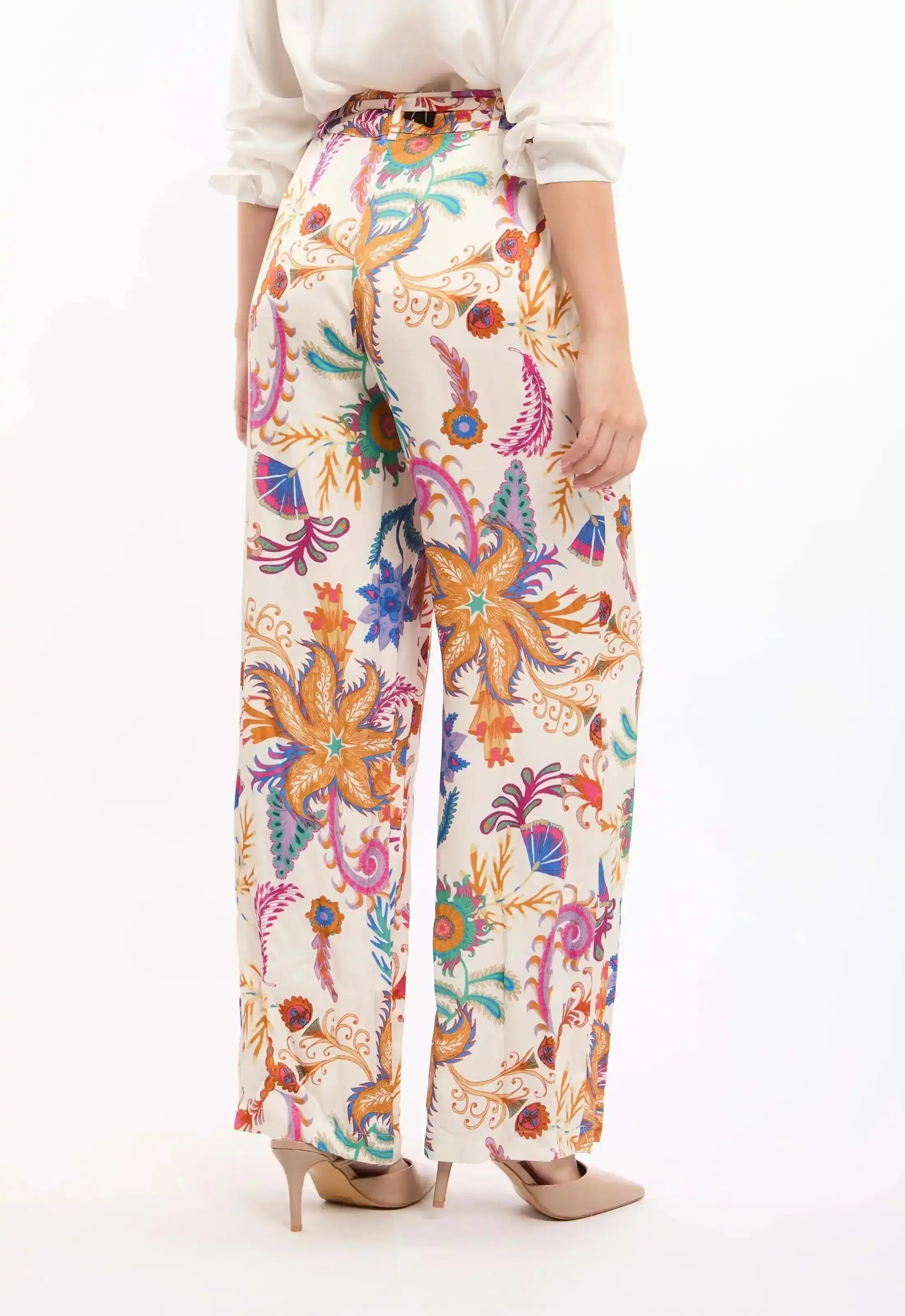 Vibrant Floral Wide-Leg Pants - Image 4