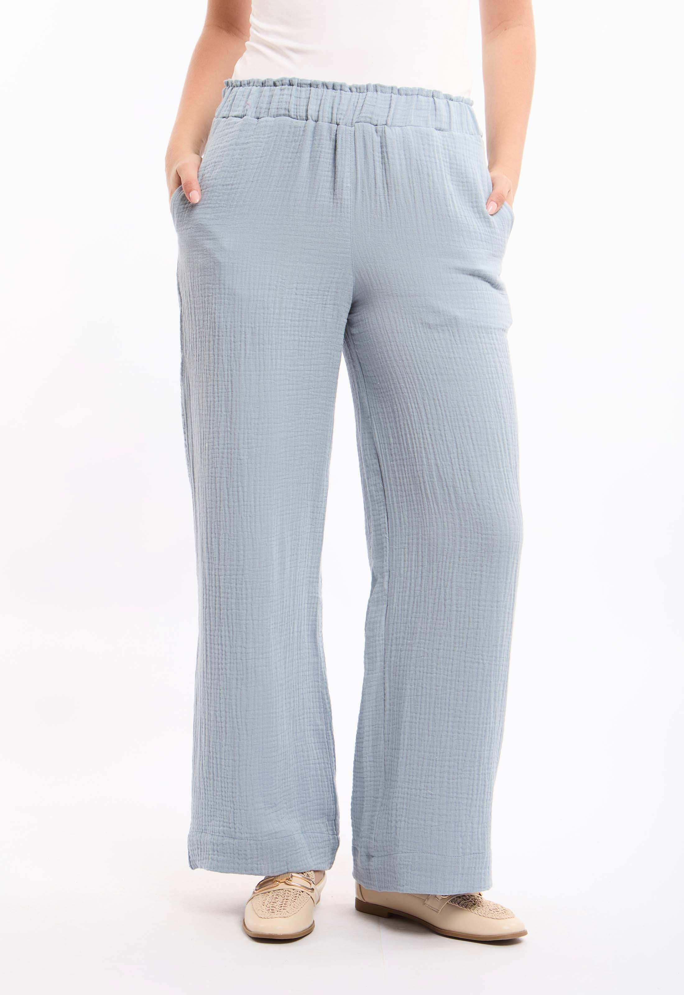 Textured Wide-Leg Pants - Image 2