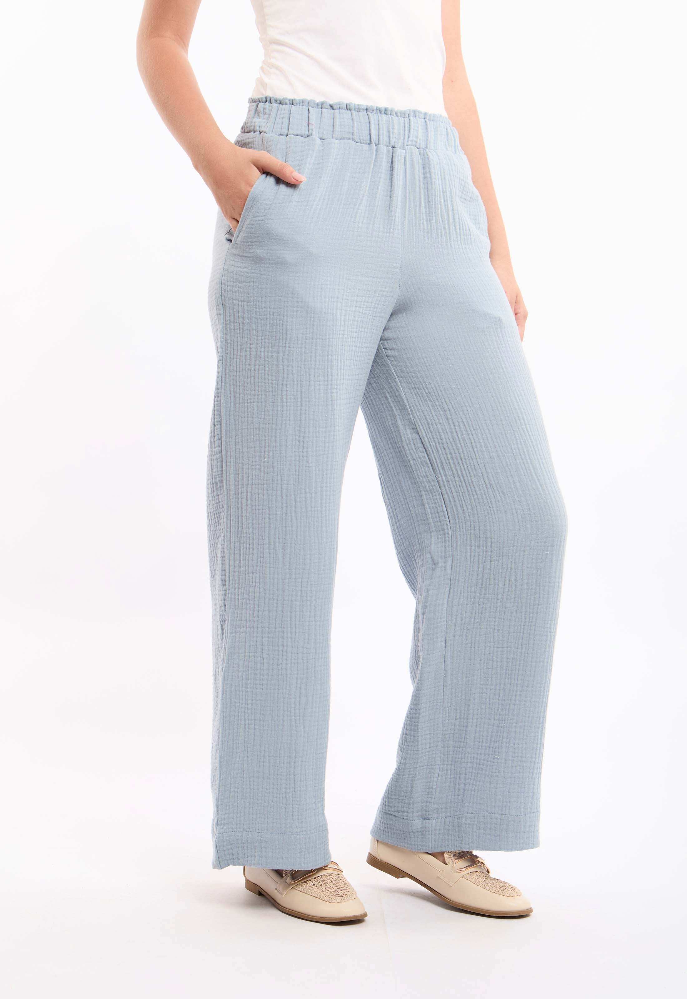 Textured Wide-Leg Pants - Image 3