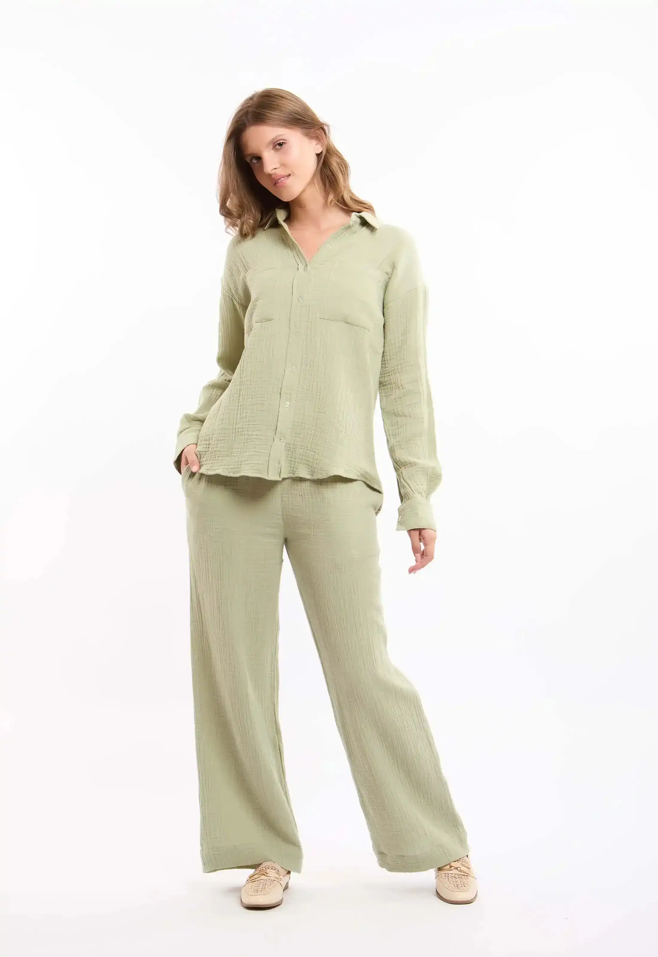 Textured Wide-Leg Pants - Image 5