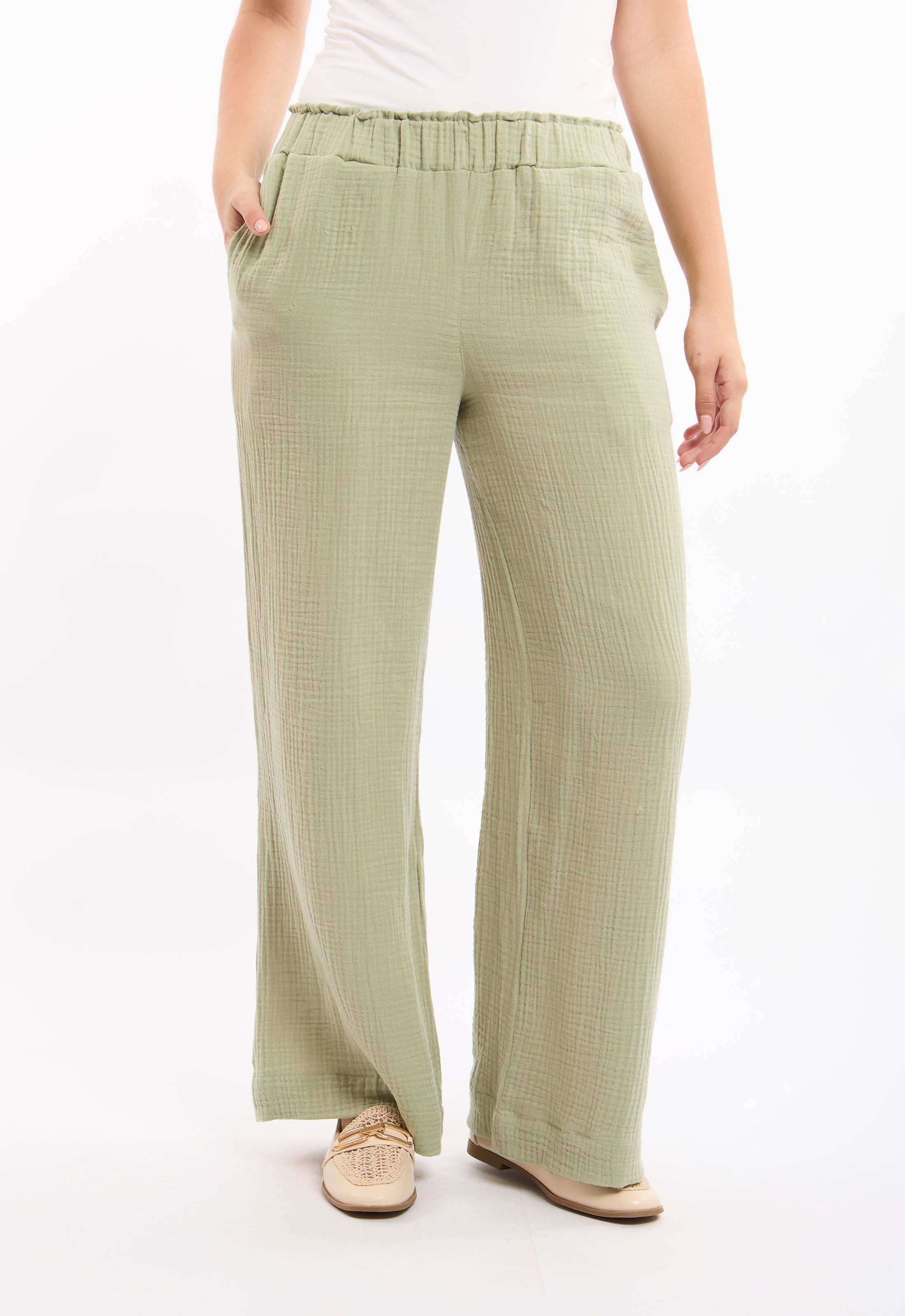 Textured Wide-Leg Pants - Image 6