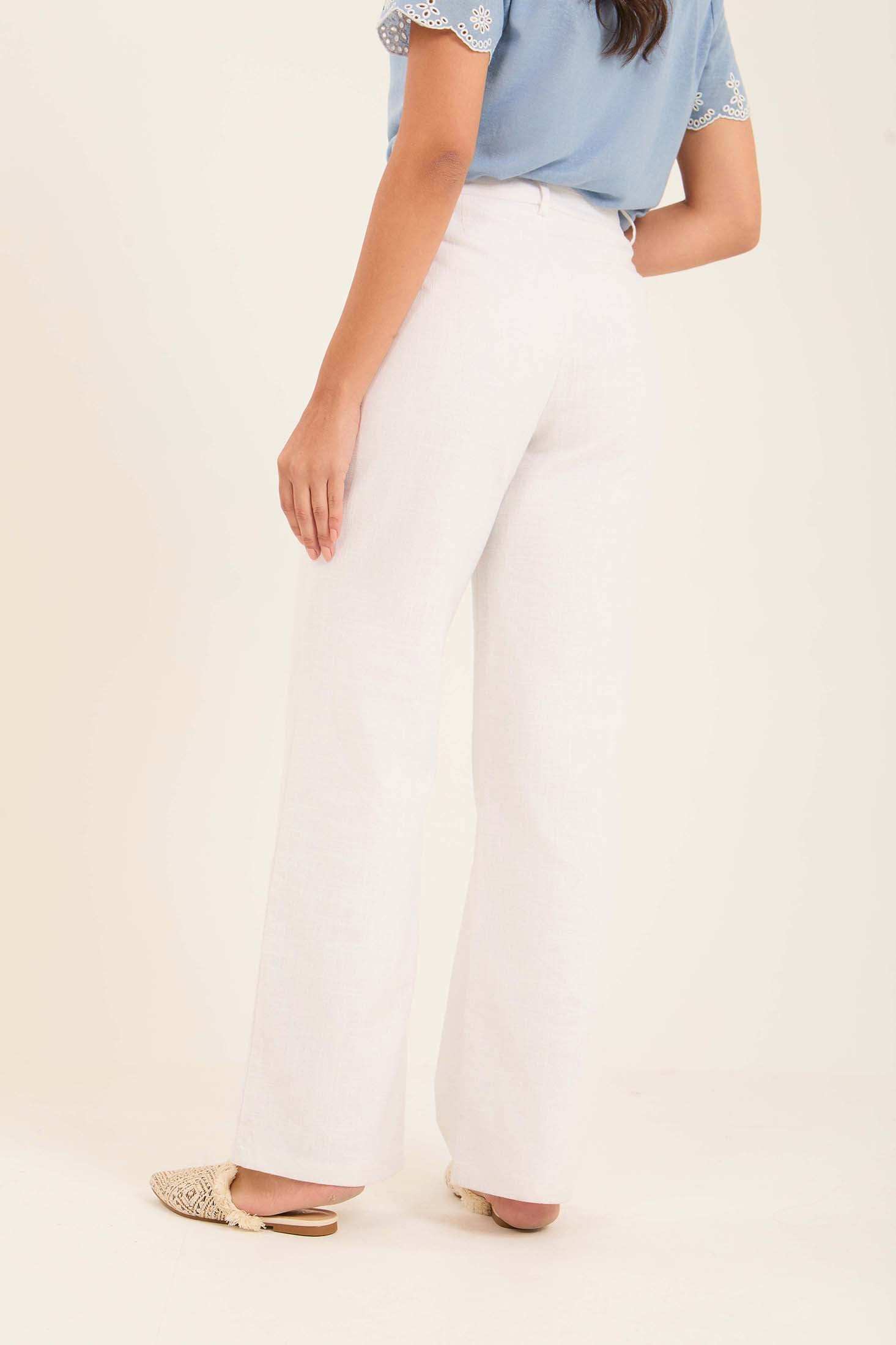 Classic Straight-Leg Linen Pants - Image 4