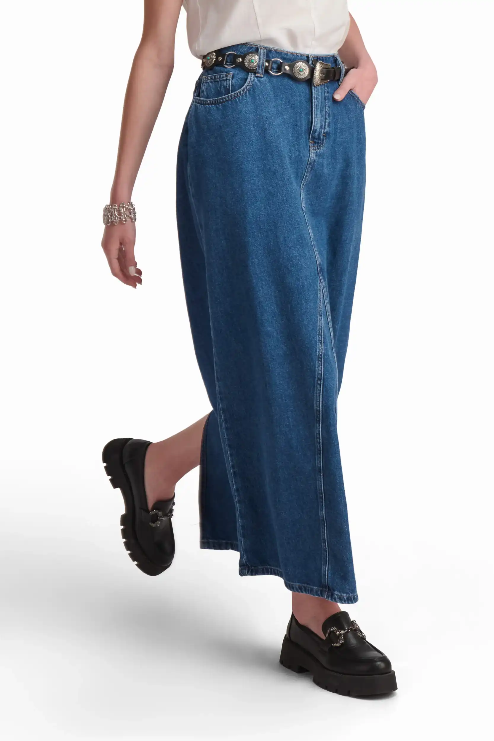 Denim Maxi Skirt - Image 6