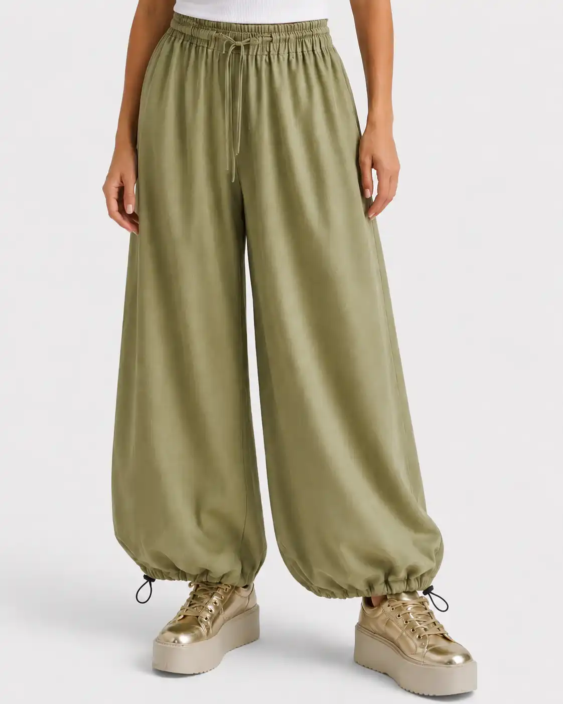 Olive Balloon Pants - Image 2