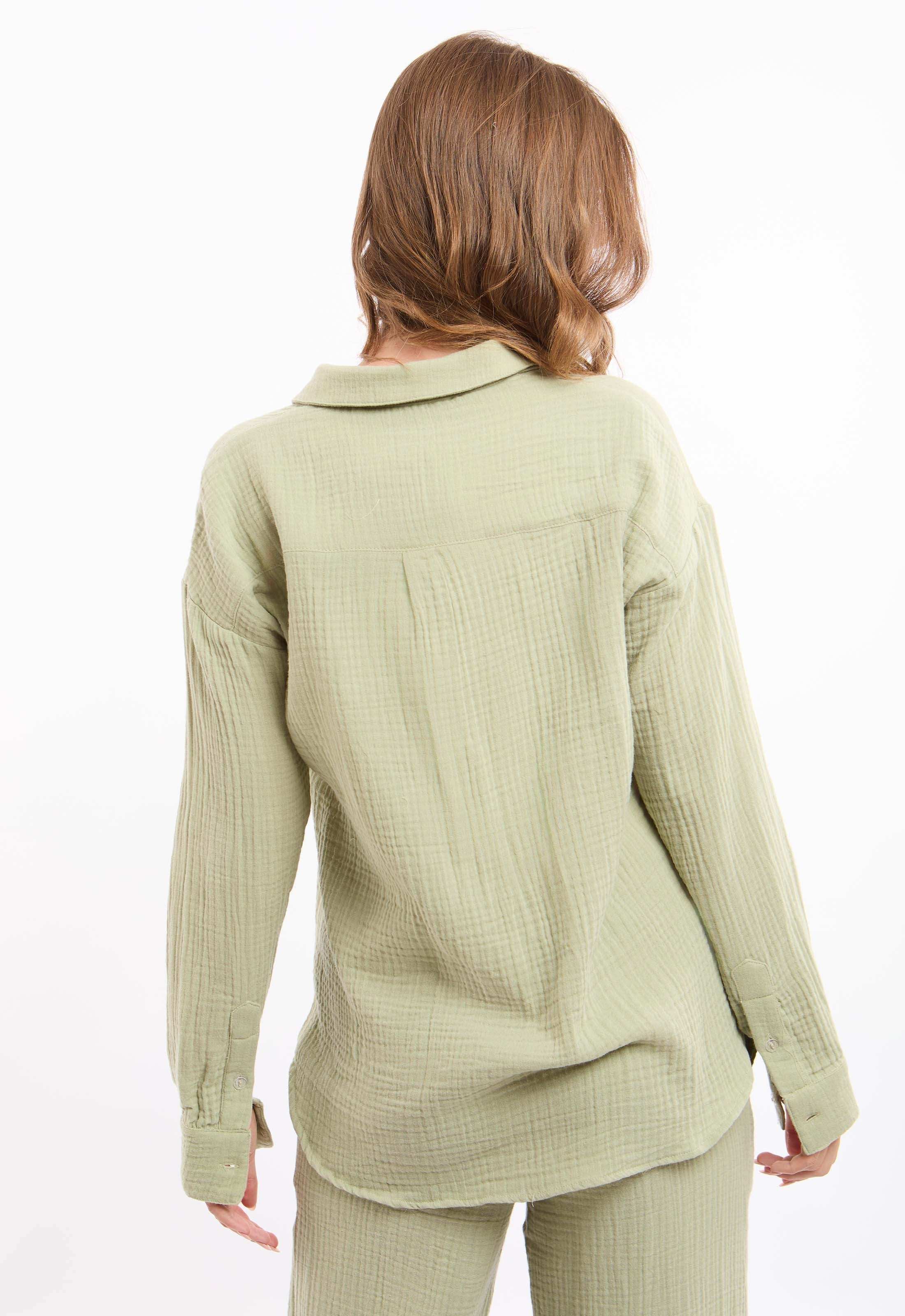 Textured Cotton Shirt with Front Pockets - Image 4