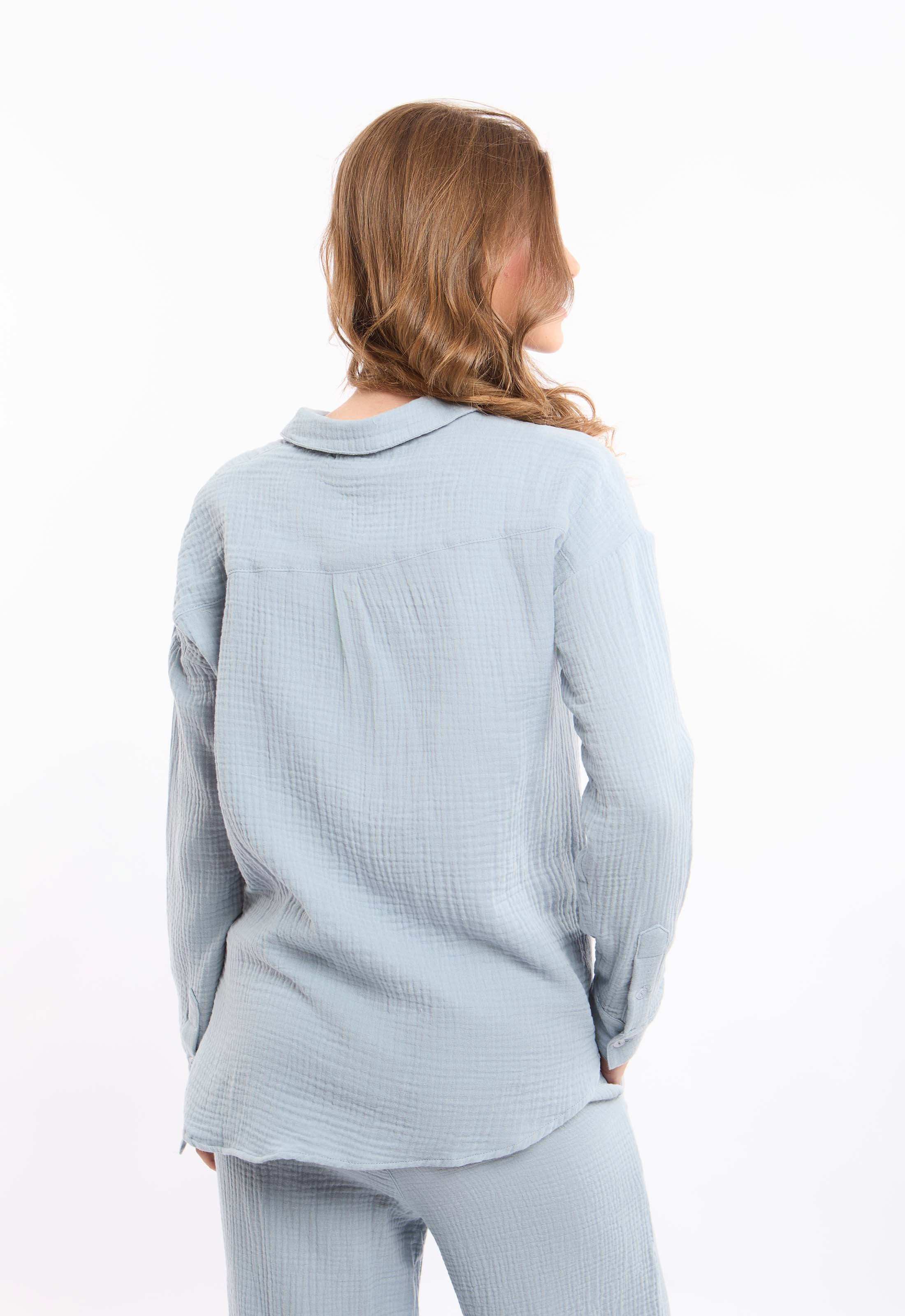 Textured Cotton Shirt with Front Pockets - Image 6