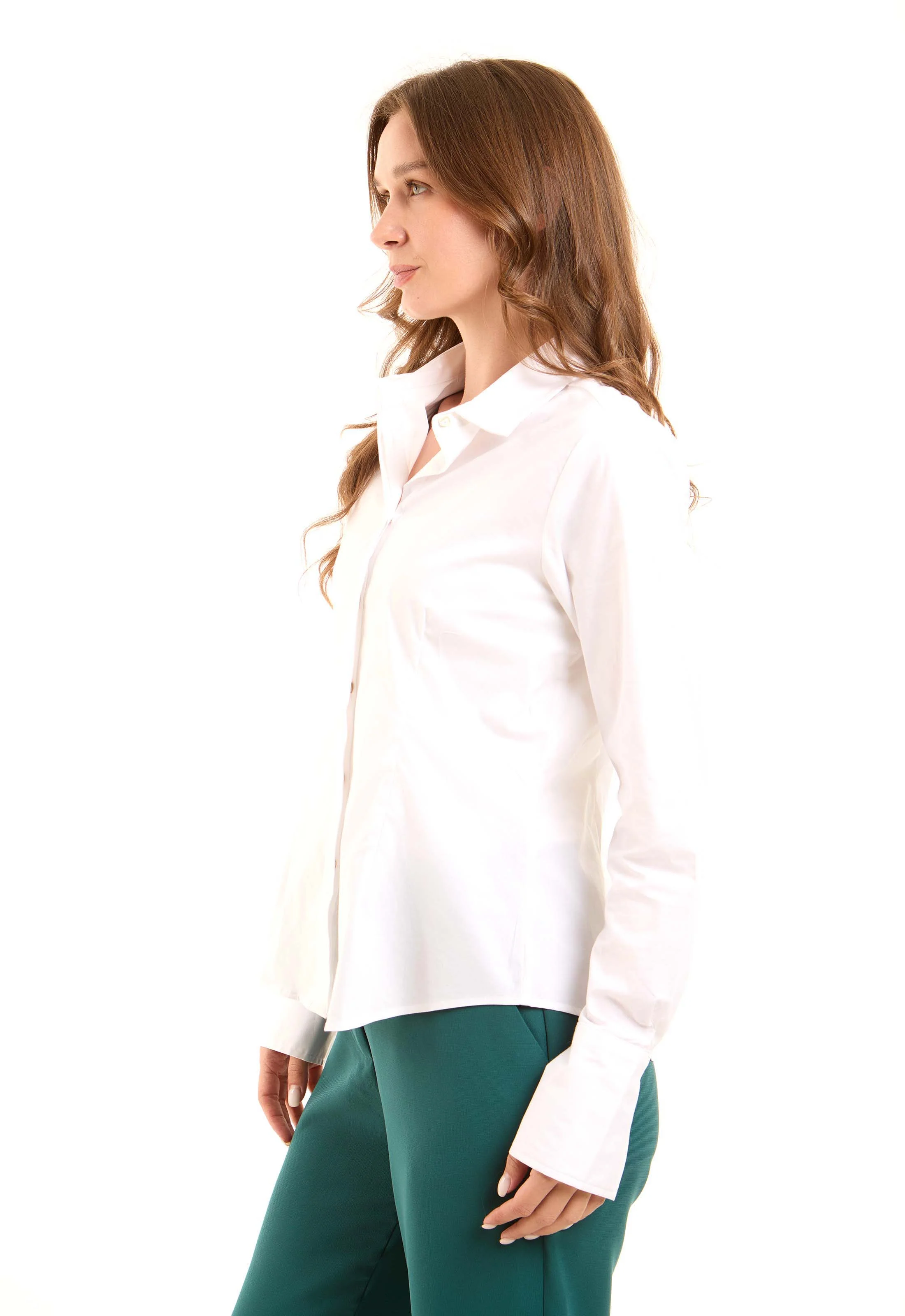 Structured Polyester Collared Blouse - Image 3