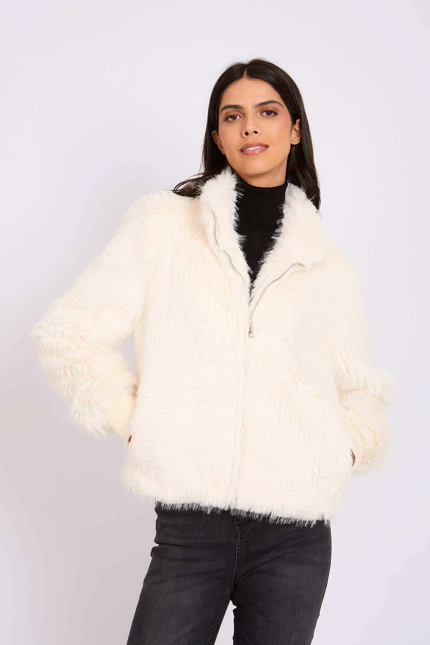 Women Regular Fit Jacket Off White - Image 2