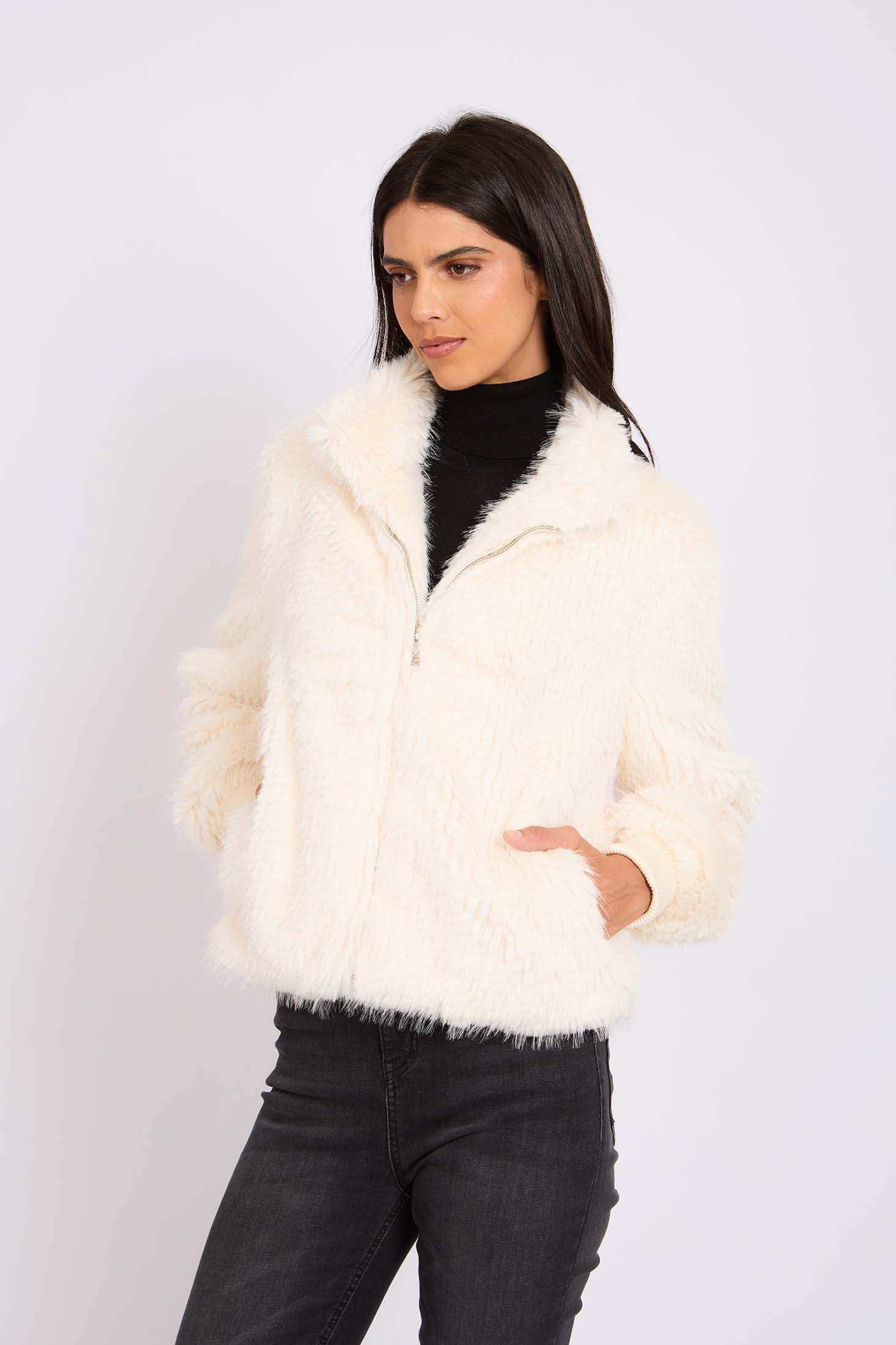 Women Regular Fit Jacket Off White - Image 3