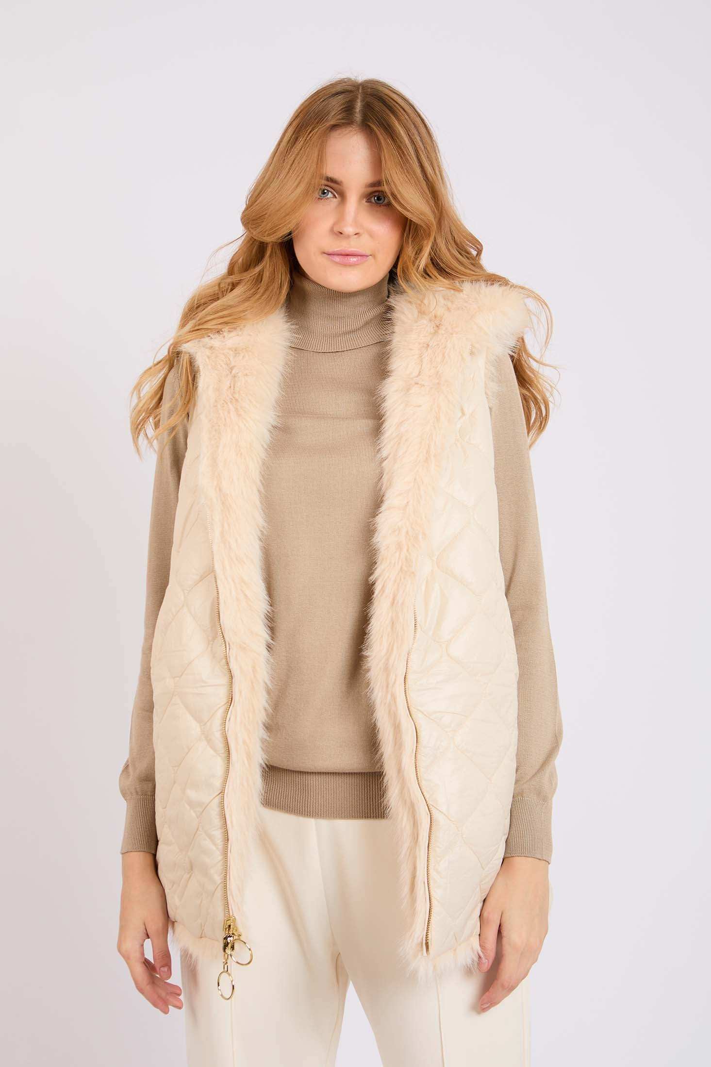 Women Regular Fit Vest Beige - Image 7