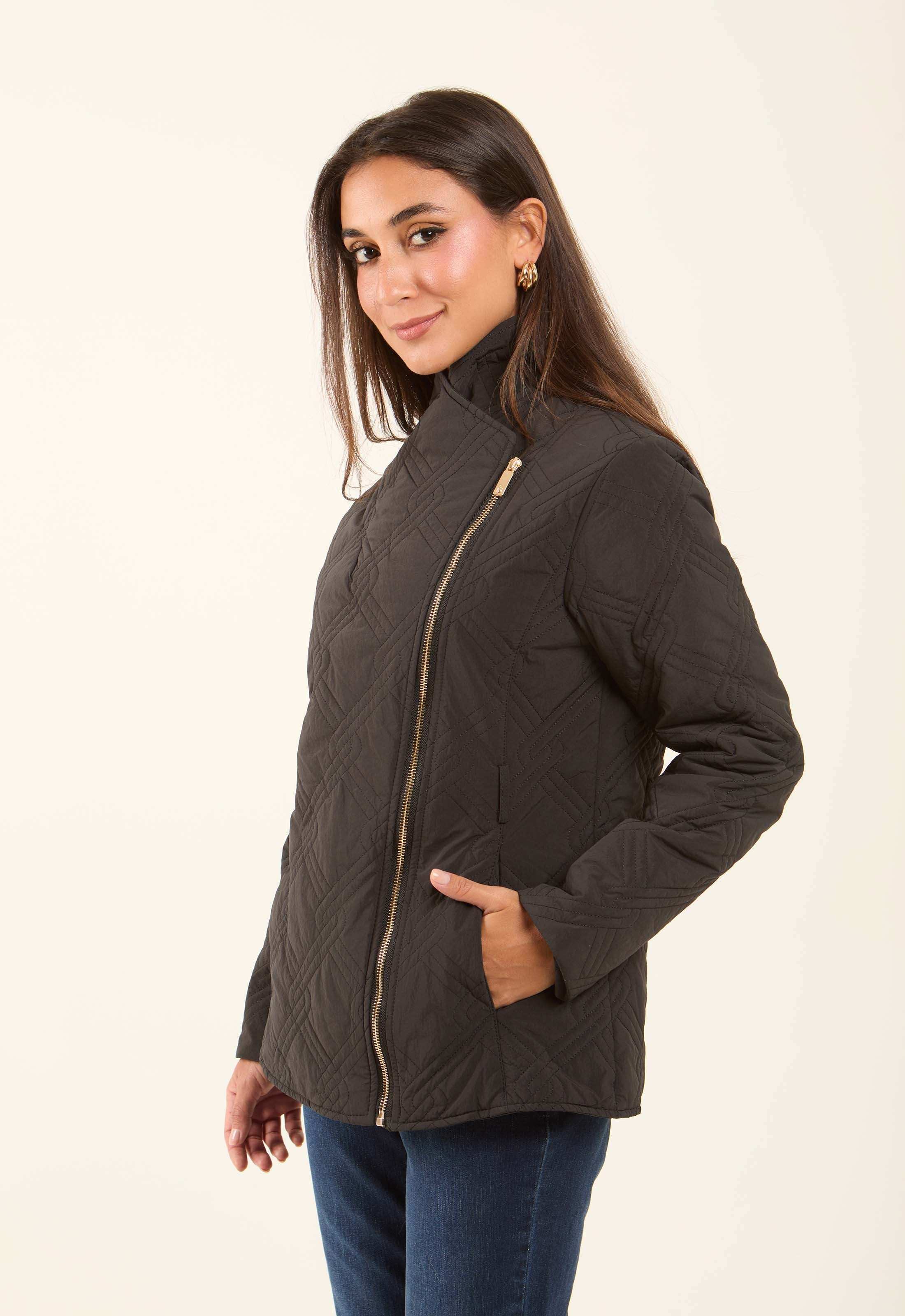 Quilted Asymmetric-Zip Jacket - Image 3