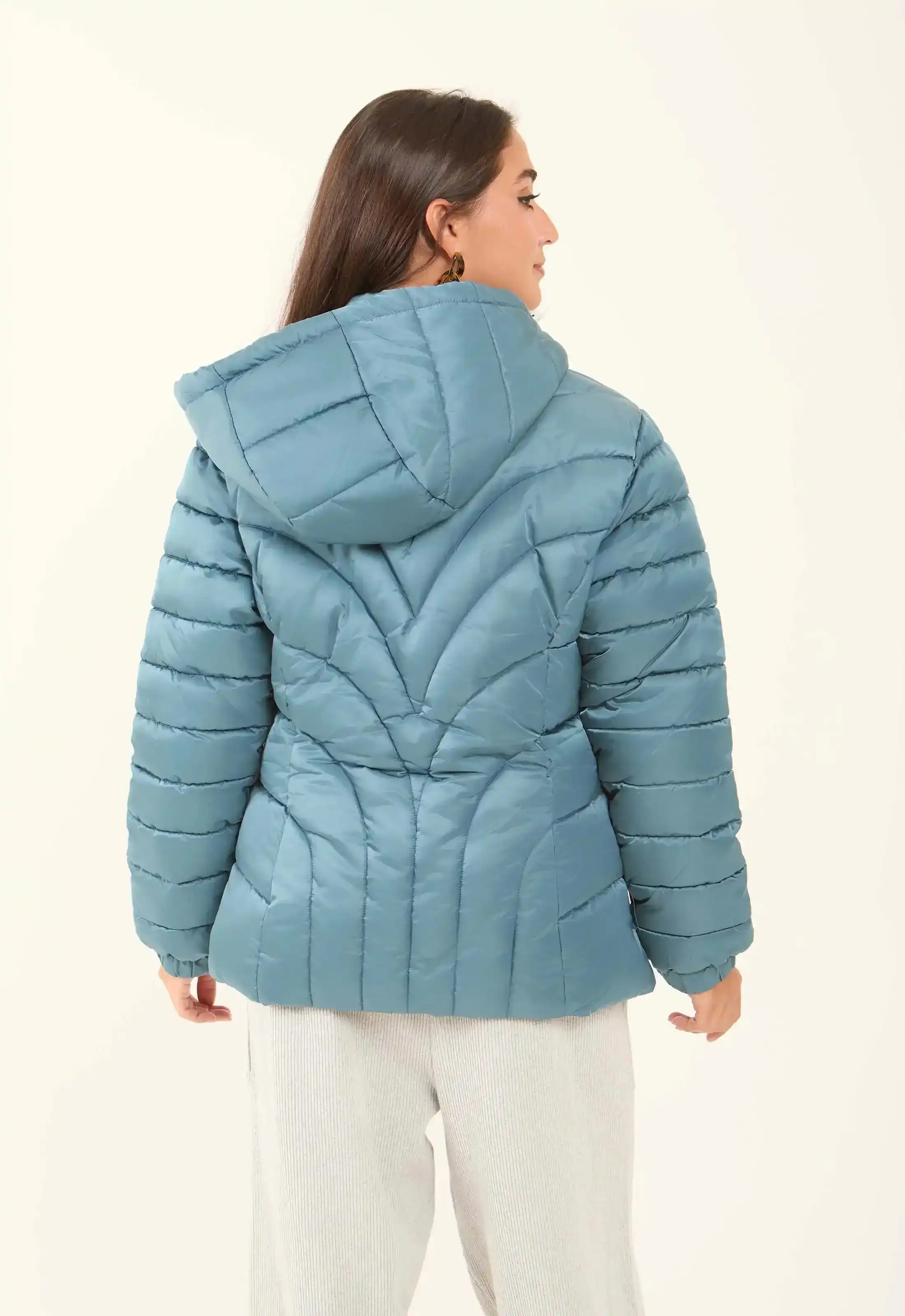 Padded Nylon Hooded Jacket - Image 3