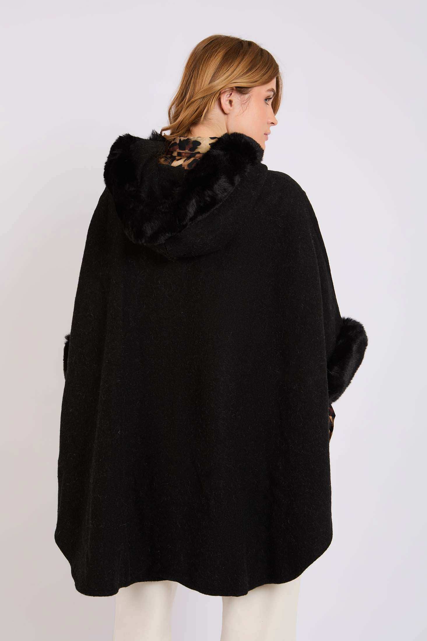 Women Regular Fit Poncho Black - Image 4
