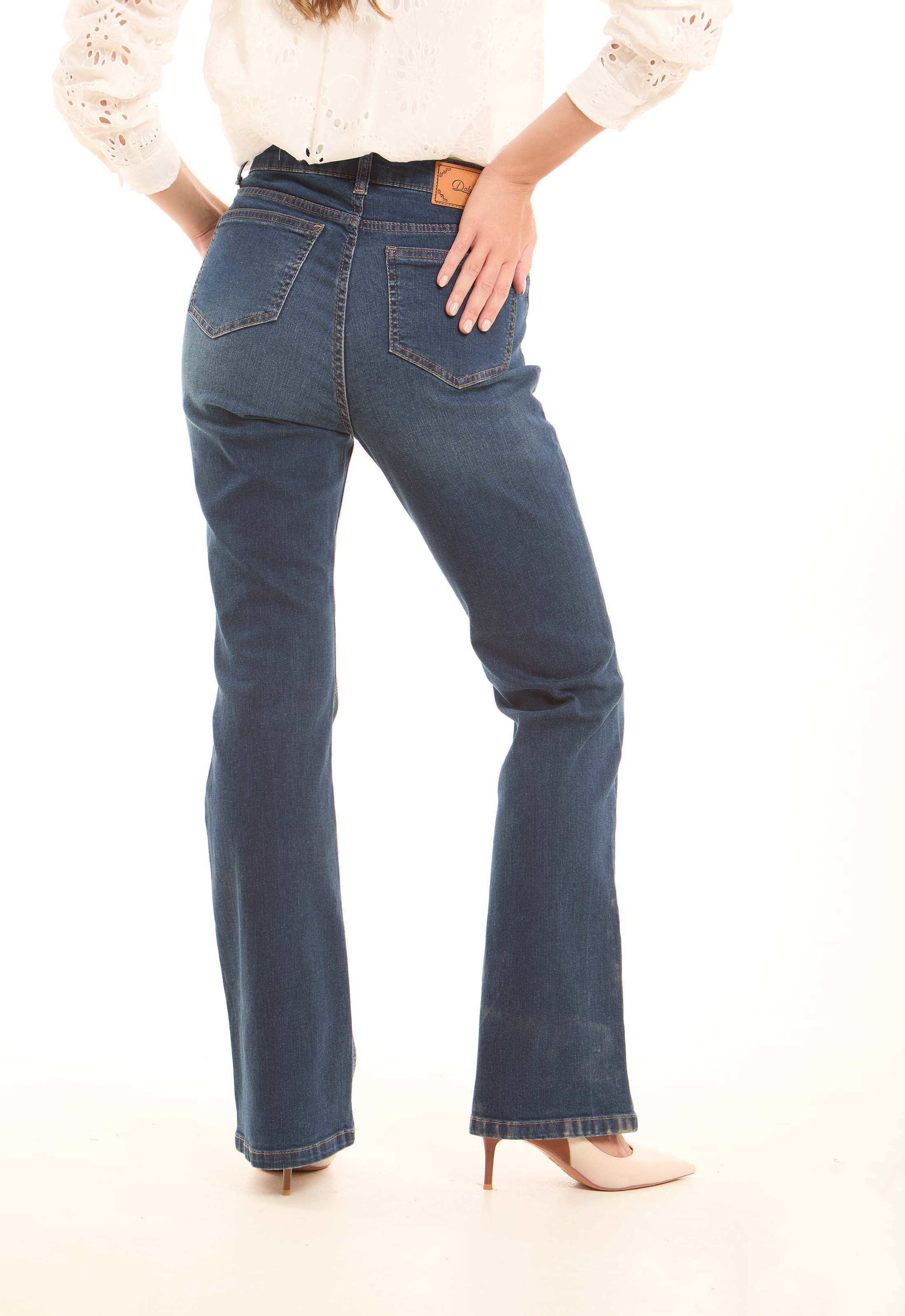 Dark Blue Bootcut Denim Pants - Image 4