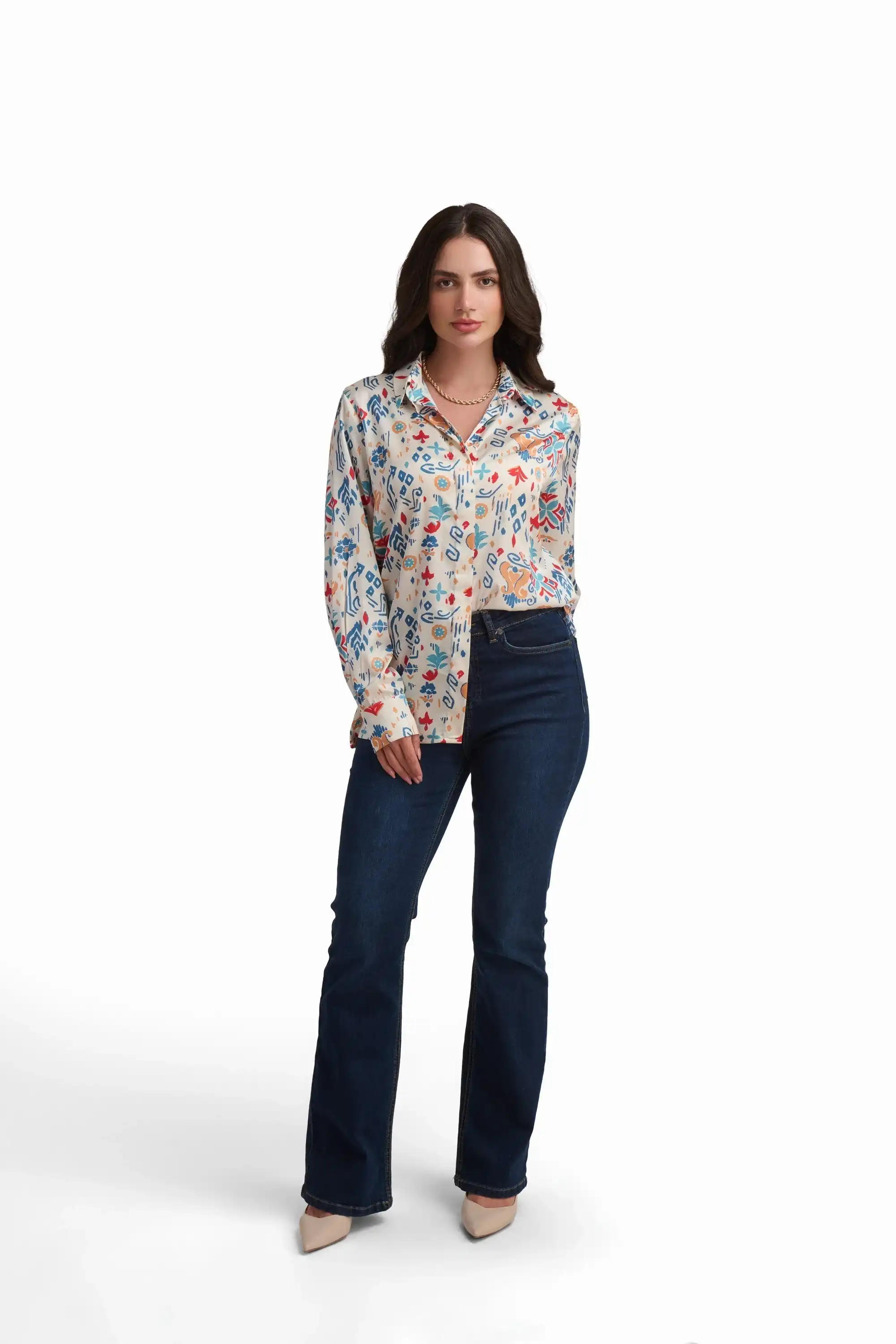 Dark Blue Bootcut Cotton Jeans
