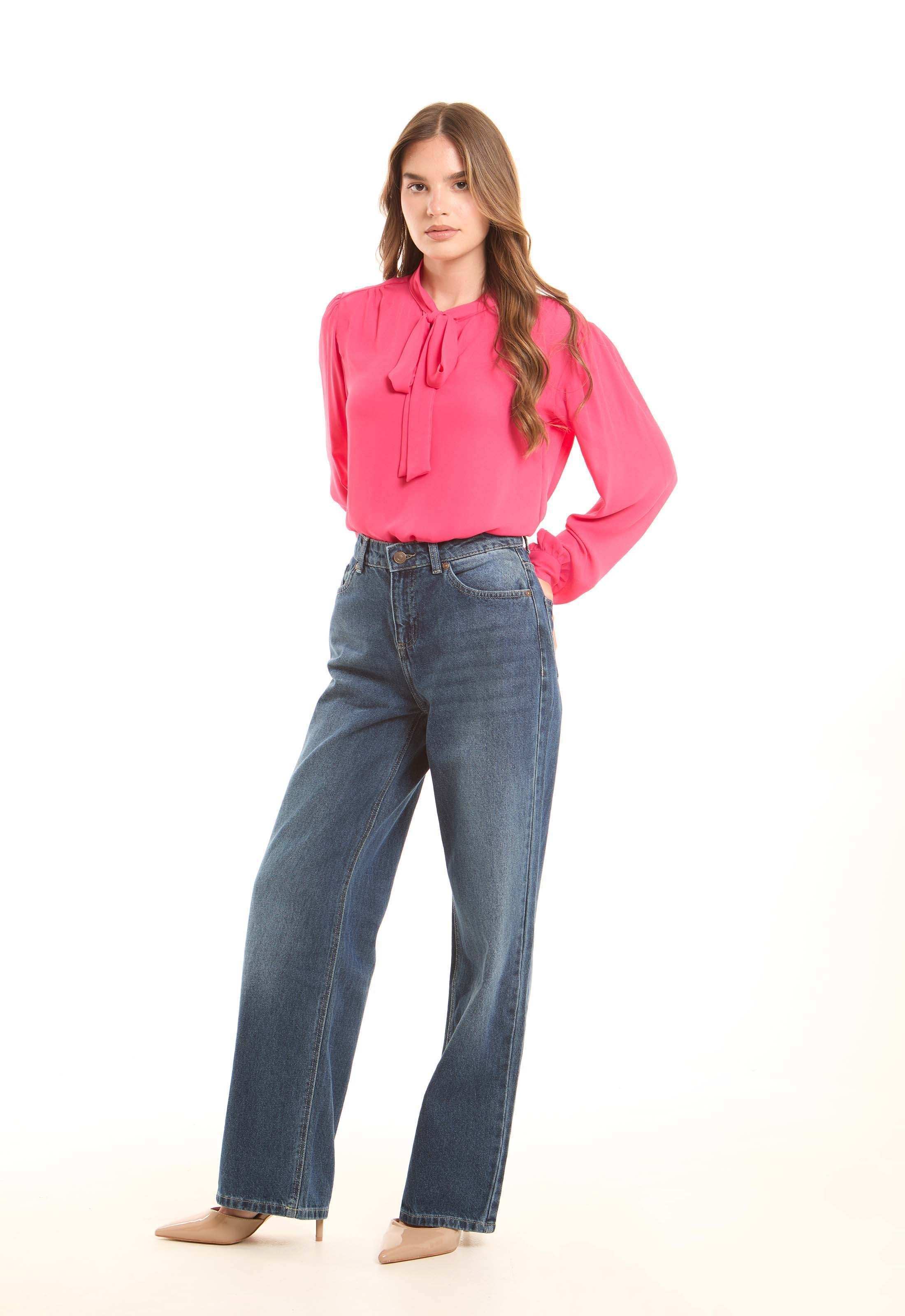 Medium Blue Straight-Leg Denim