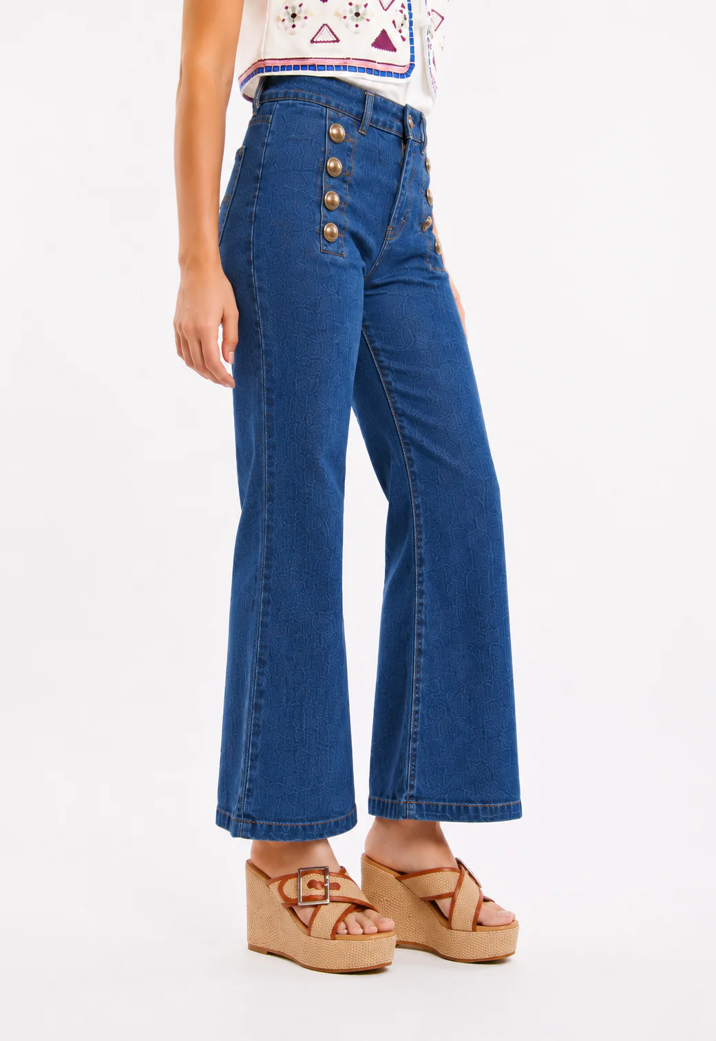 Sailor-Button Straight Pants - Image 3