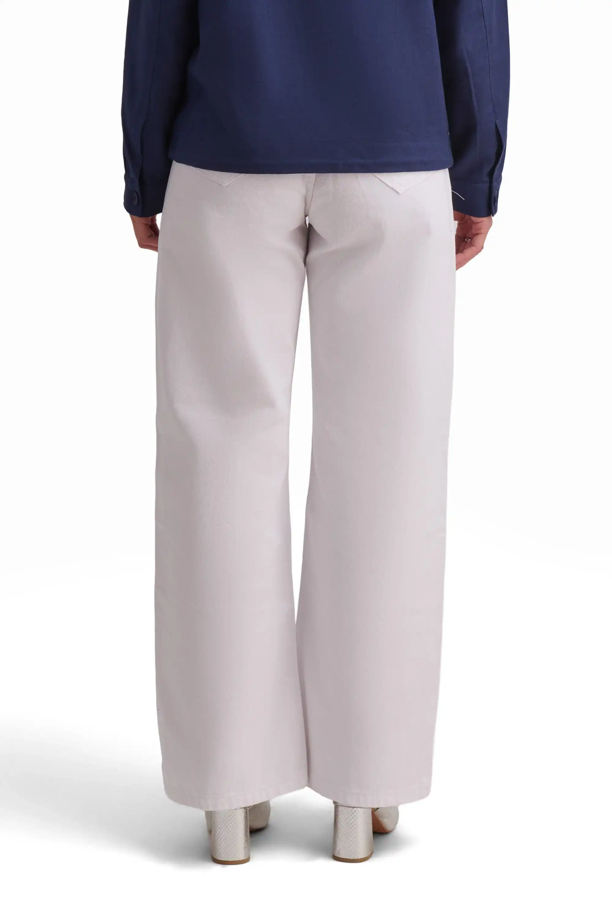 White Wide-Leg Trousers - Image 4