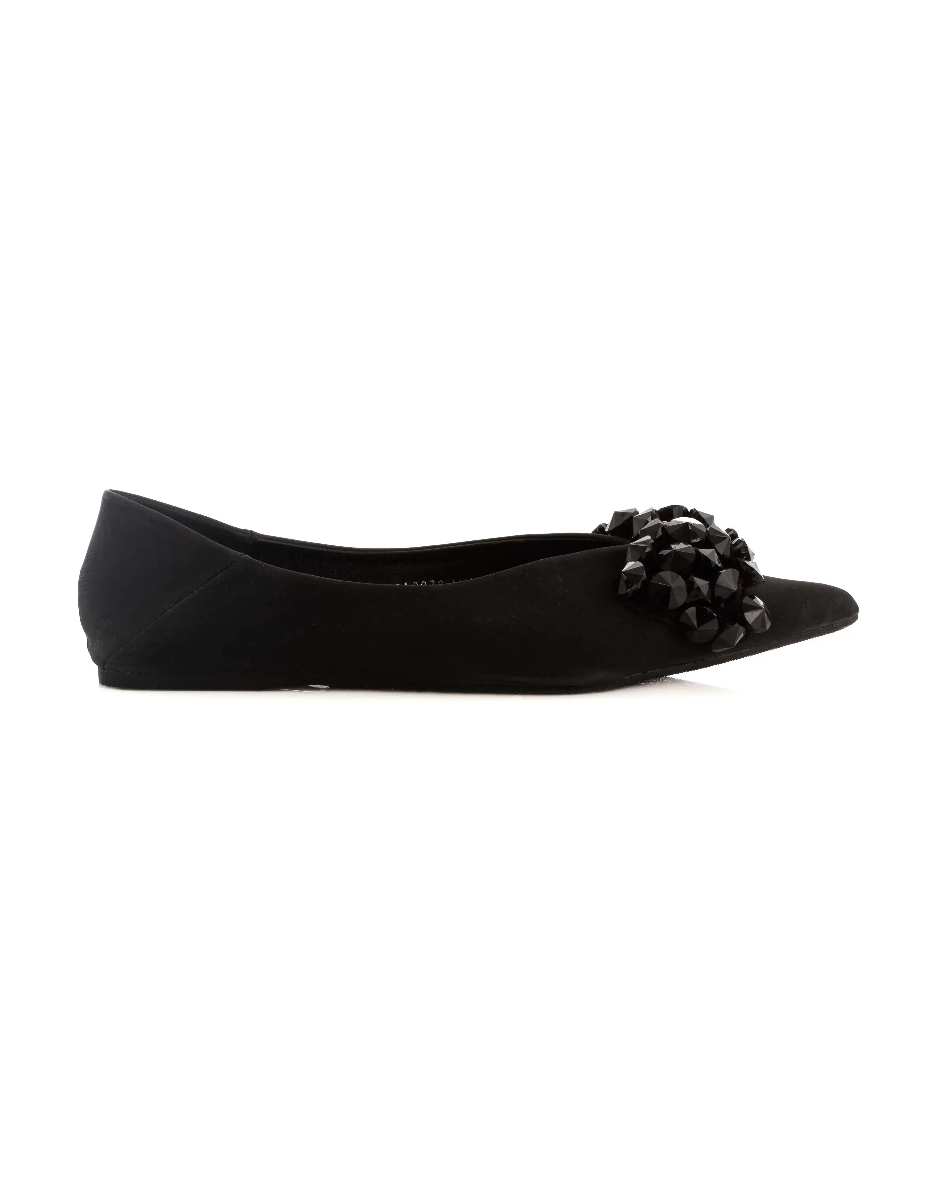 Satin Flats with Gem Cluster Design - Image 3