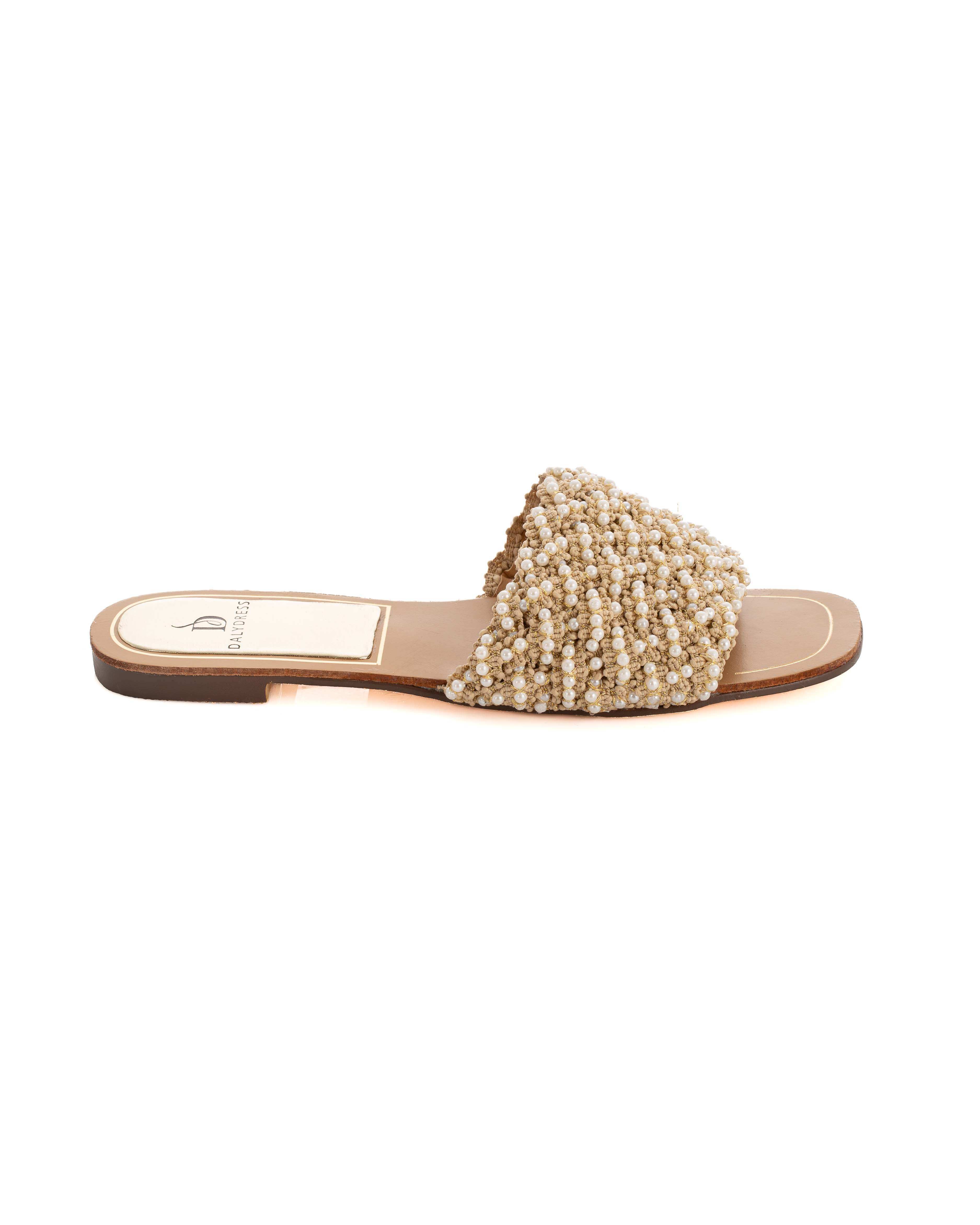 Beaded Flat Slide Sandals - Image 2