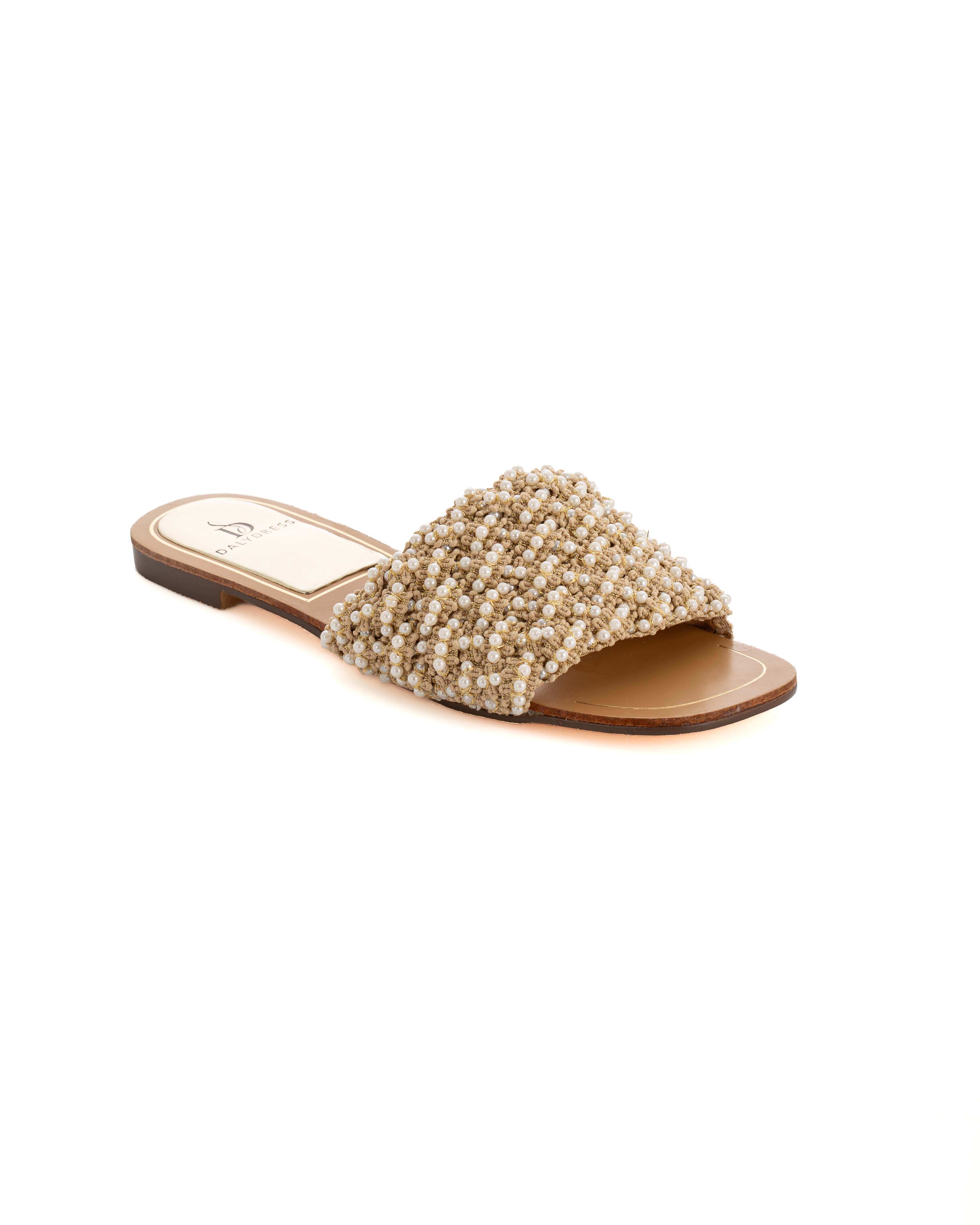 Beaded Flat Slide Sandals - Image 3